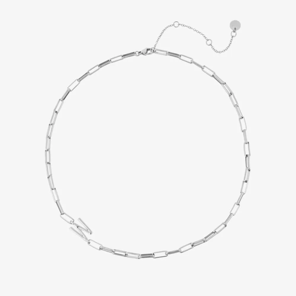 Silver Initial Paperclip Chain Choker sold by Pura Vida product image thumbnail 4