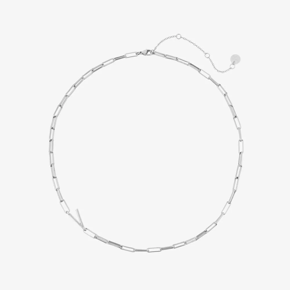 Silver Initial Paperclip Chain Choker sold by Pura Vida product image thumbnail 3