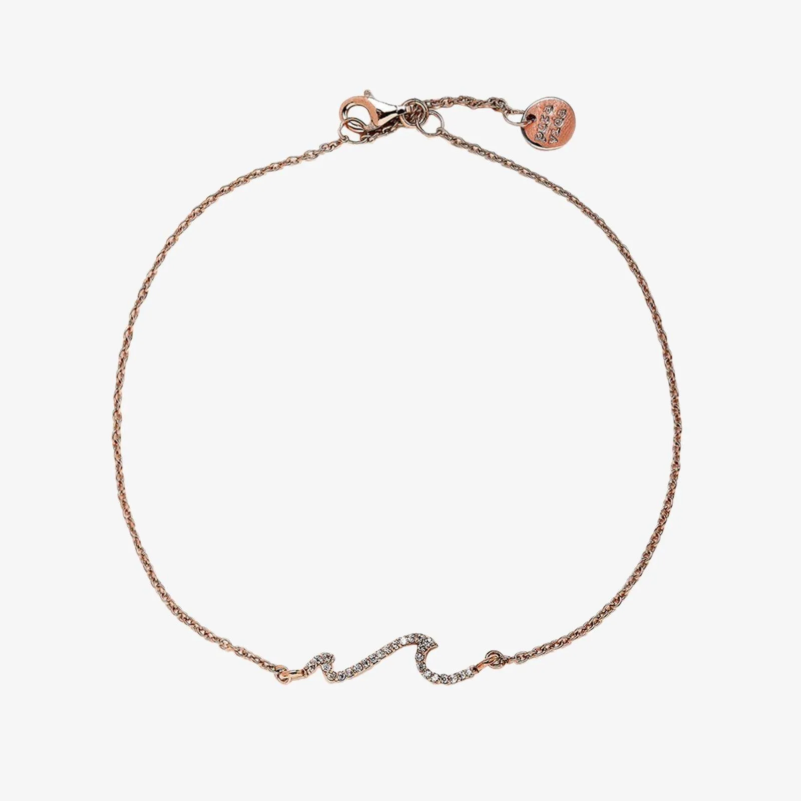 Rose Gold Pave Wave Anklet sold by Pura Vida