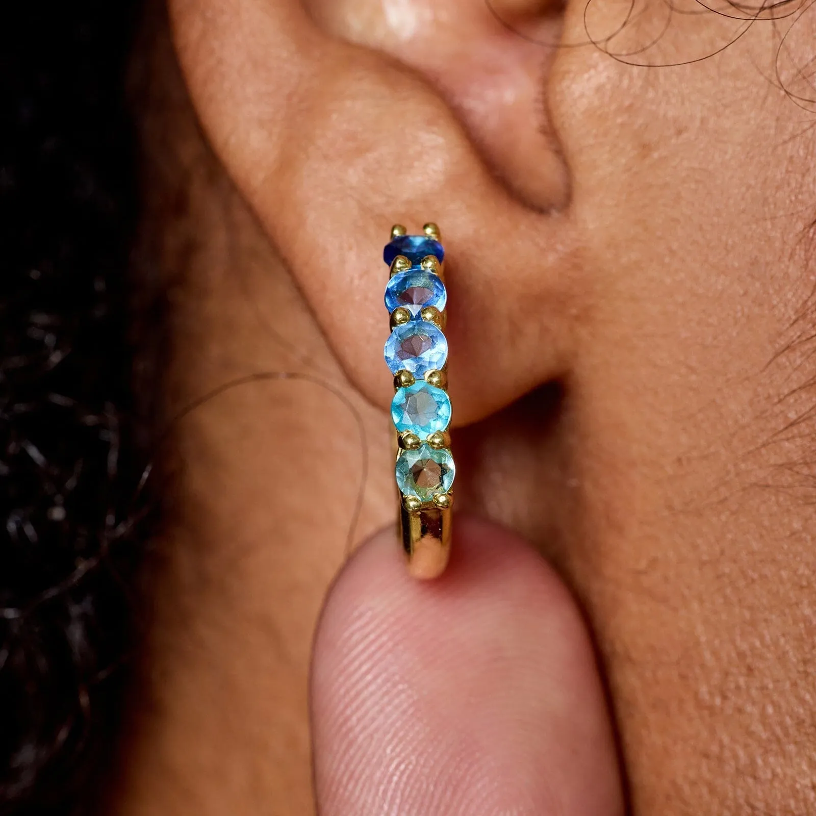 Surfrider Ombre Stone Hoop Earrings sold by Pura Vida product image thumbnail 2