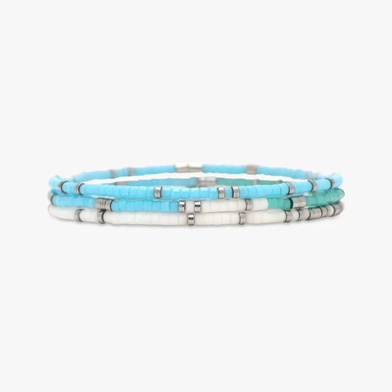 Seafoam Dream Stretch Bracelet Set of 3 sold by Pura Vida