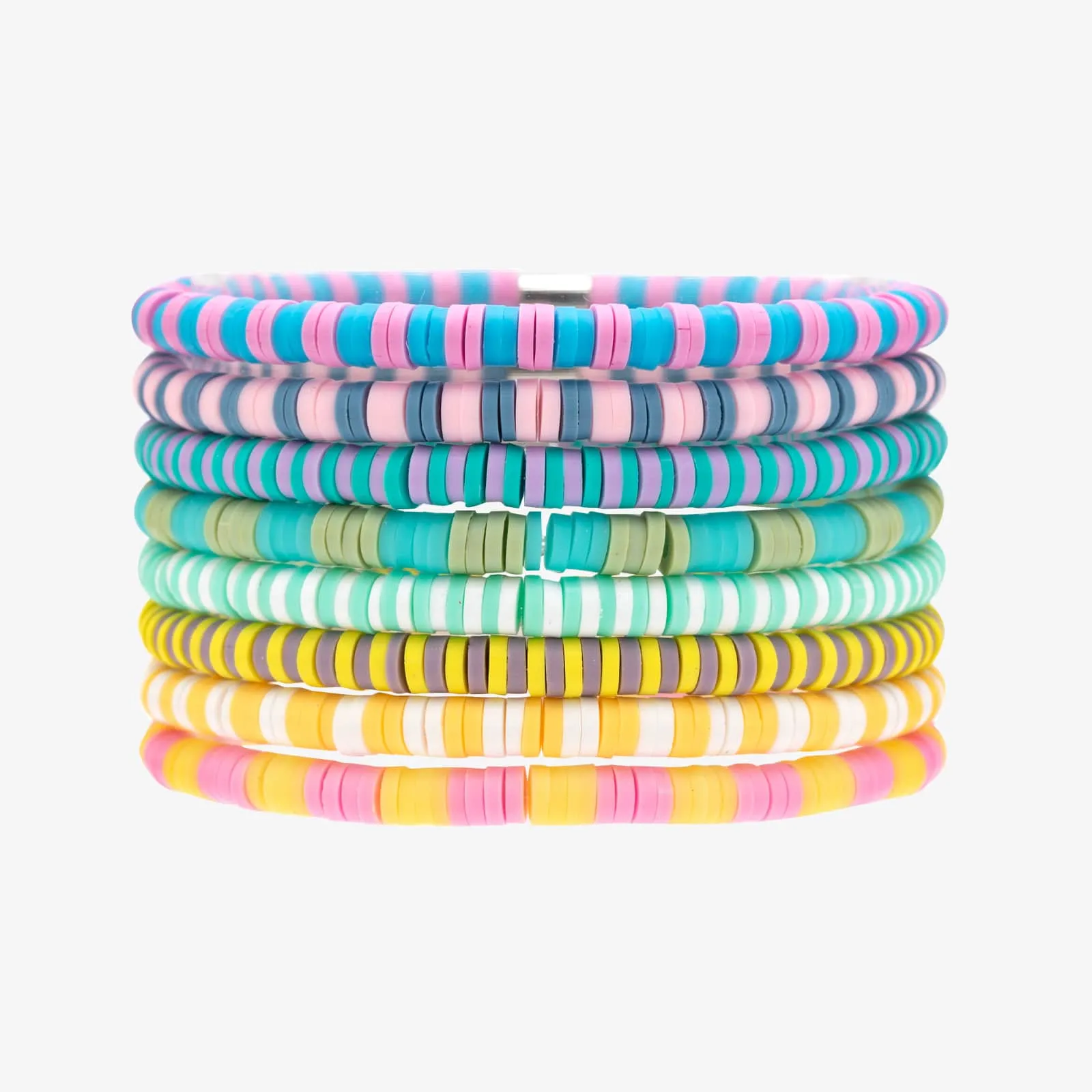 Vacation Vibes Bright Stretch Bracelet Set of 8 sold by Pura Vida