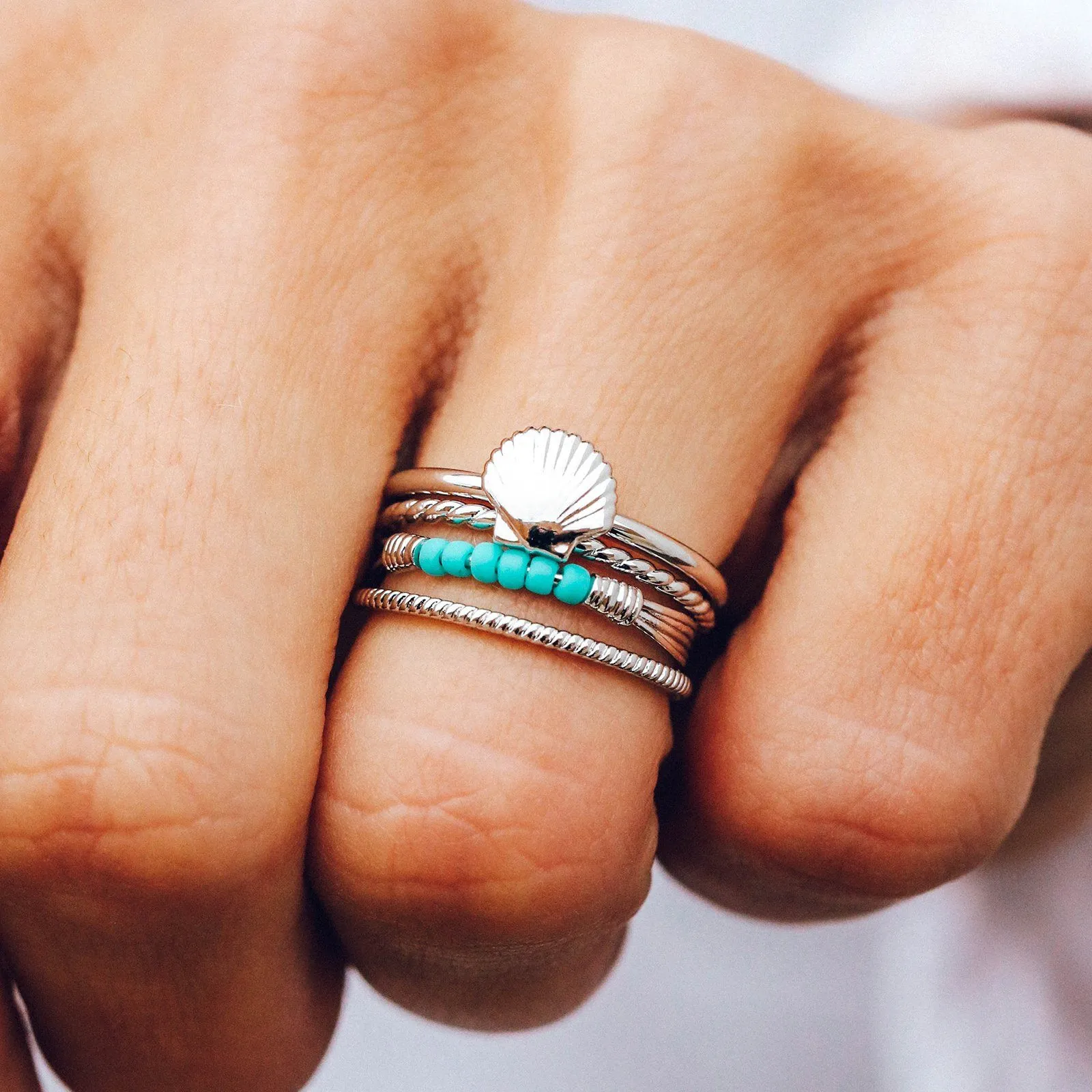 Shell Ring Stack sold by Pura Vida product image thumbnail 3