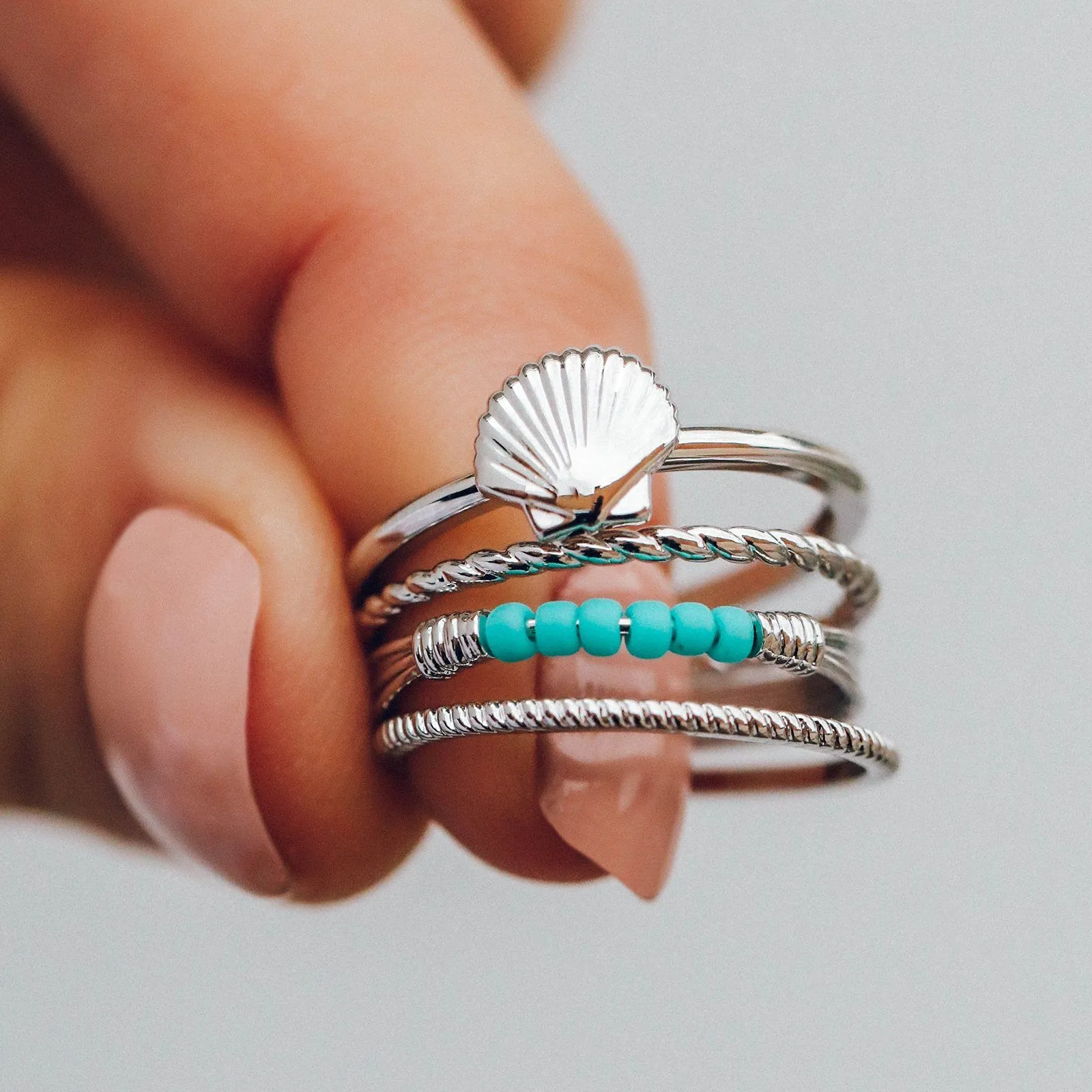 Shell Ring Stack sold by Pura Vida product image thumbnail 4