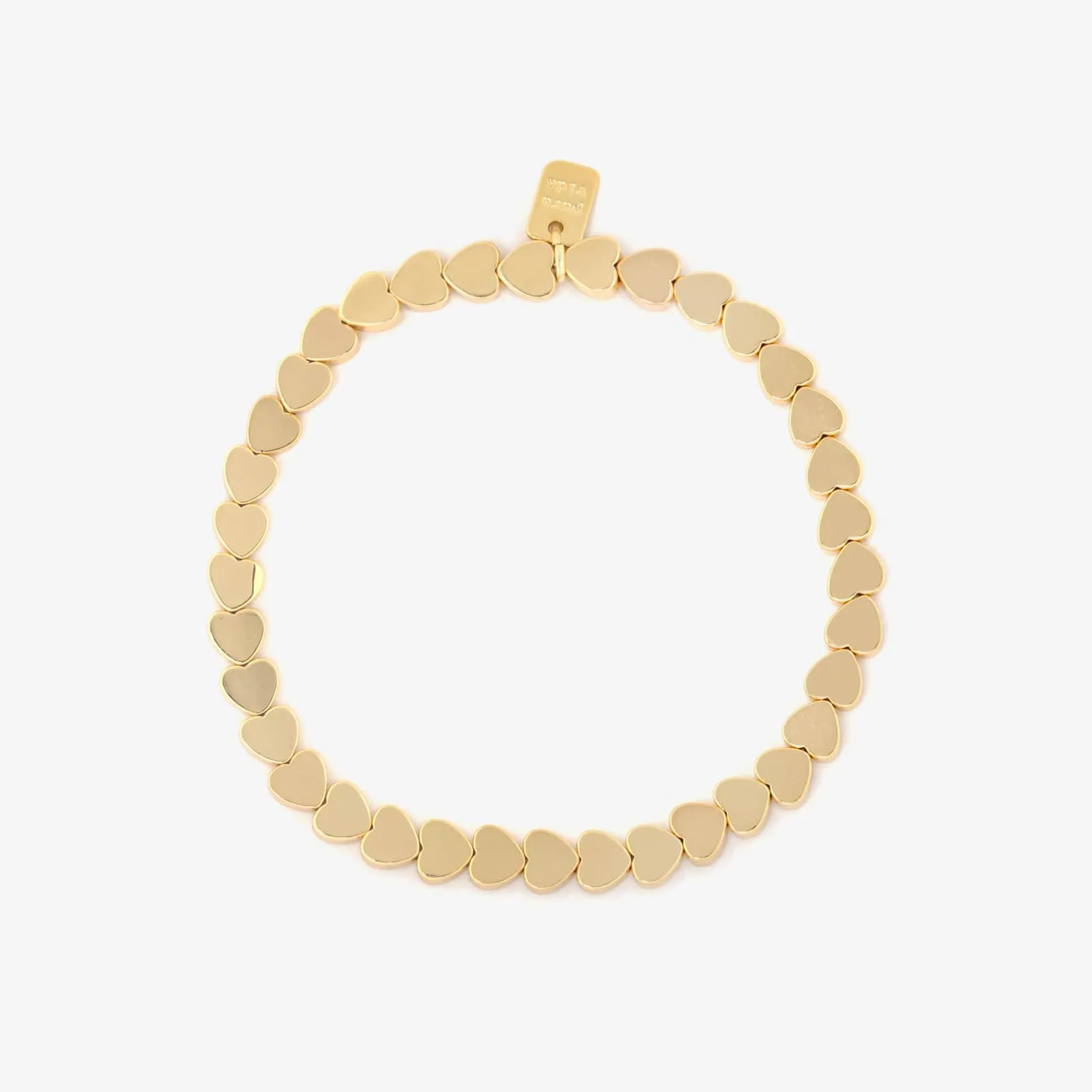 Metal Heart Bead Stretch Bracelet sold by Pura Vida