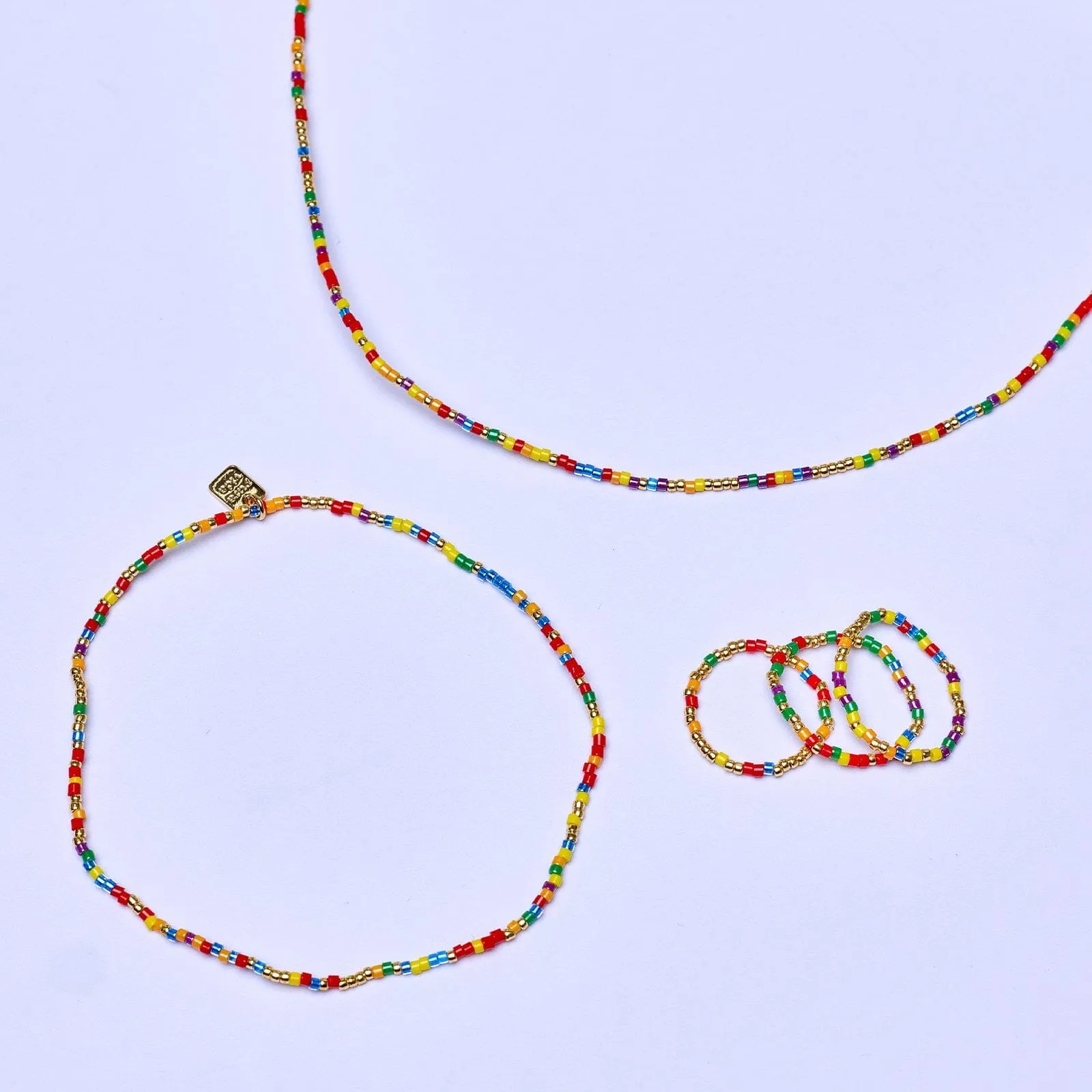 Rainbow Bead Stretch Anklet sold by Pura Vida product image thumbnail 5