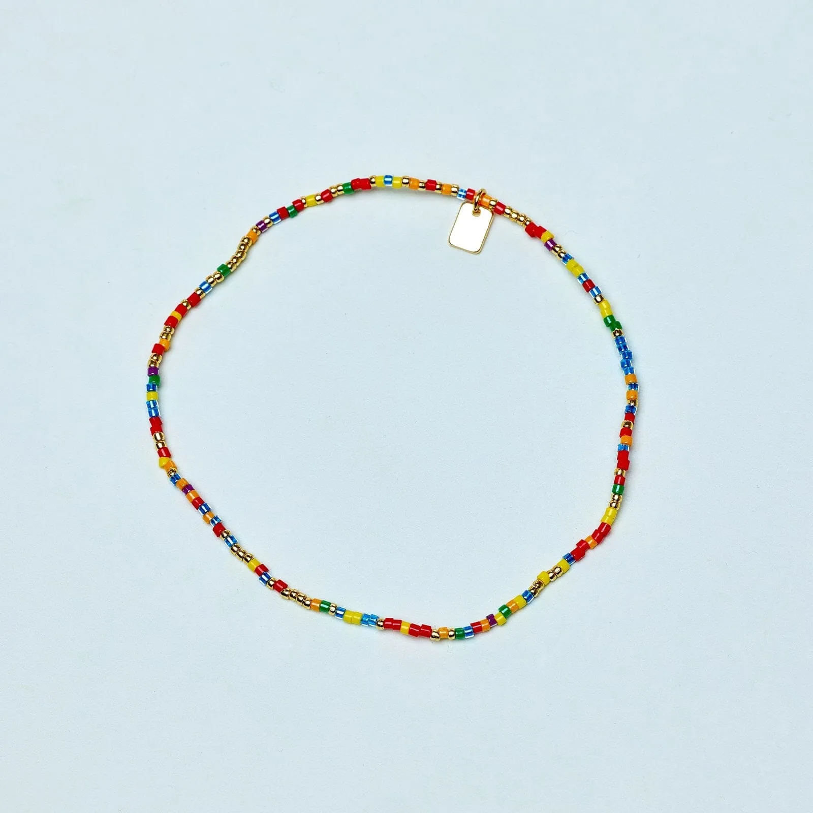 Rainbow Bead Stretch Anklet sold by Pura Vida product image thumbnail 4
