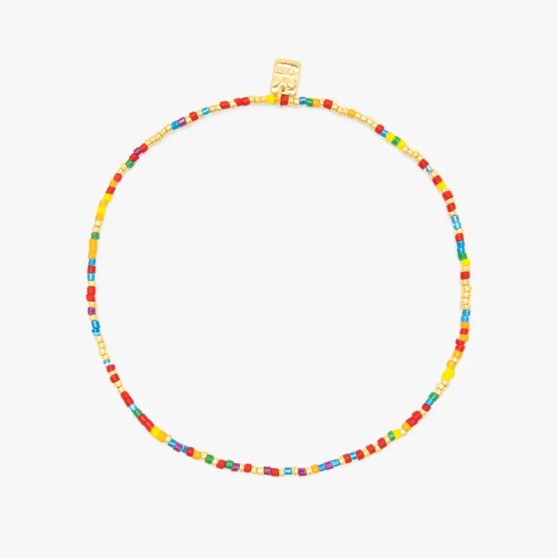 Rainbow Bead Stretch Anklet sold by Pura Vida