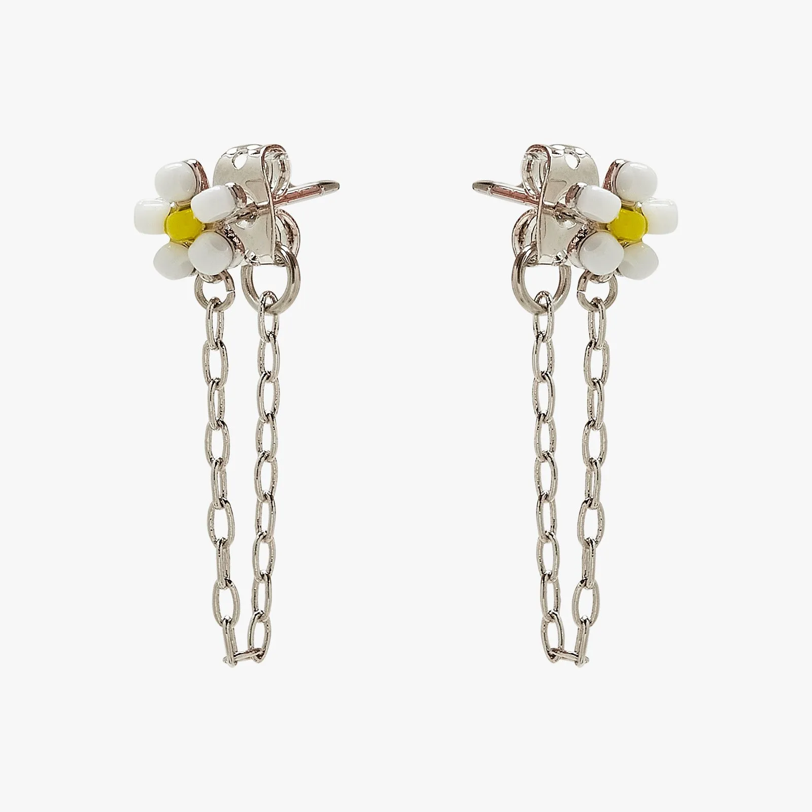 Daisy Seed Bead Chain Wrap Earrings sold by Pura Vida