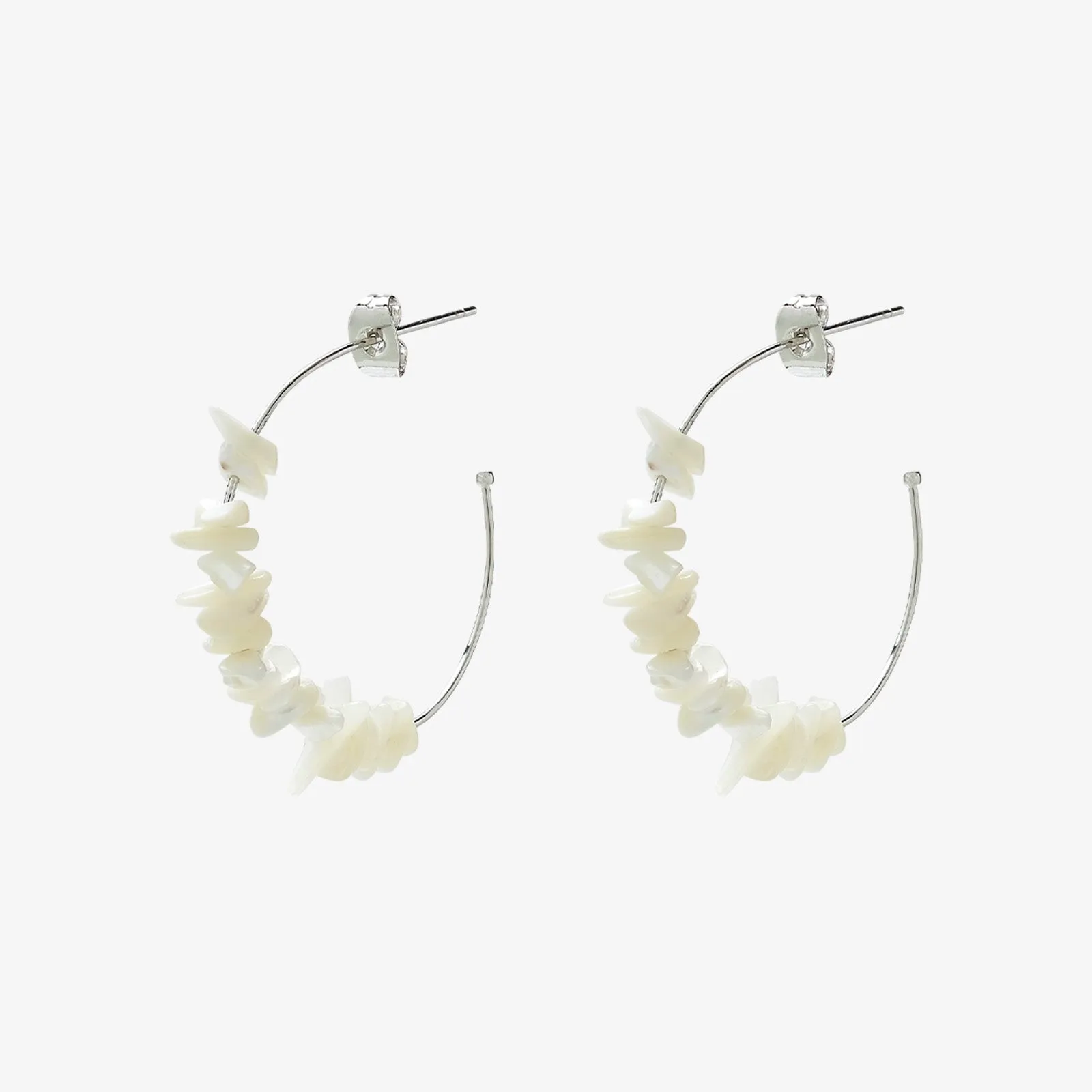 Mother of Pearl Chip Hoop Earrings sold by Pura Vida product image thumbnail 2