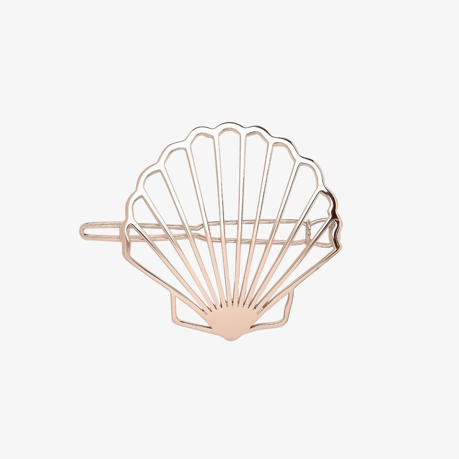 Rose Gold Clam Shell Hair Barrette sold by Pura Vida