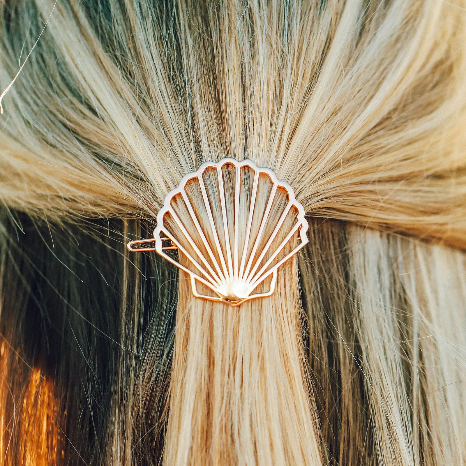Rose Gold Clam Shell Hair Barrette sold by Pura Vida product image thumbnail 3