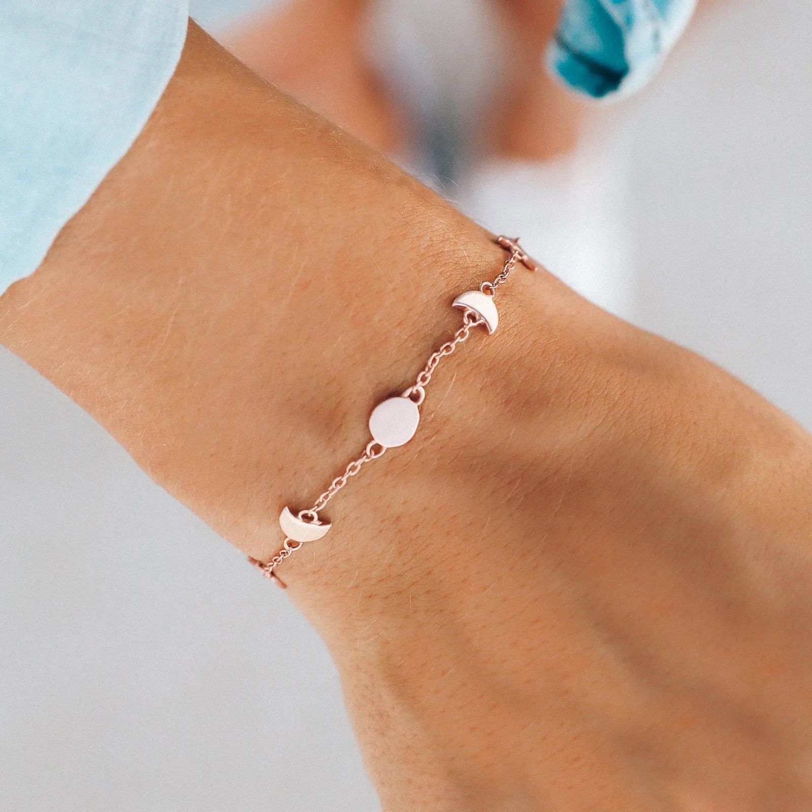 Moon Phases Chain Bracelet sold by Pura Vida product image thumbnail 4