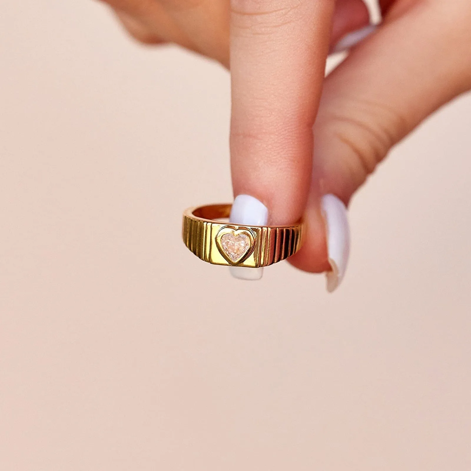 Wide Ribbed Heart Ring sold by Pura Vida product image thumbnail 2