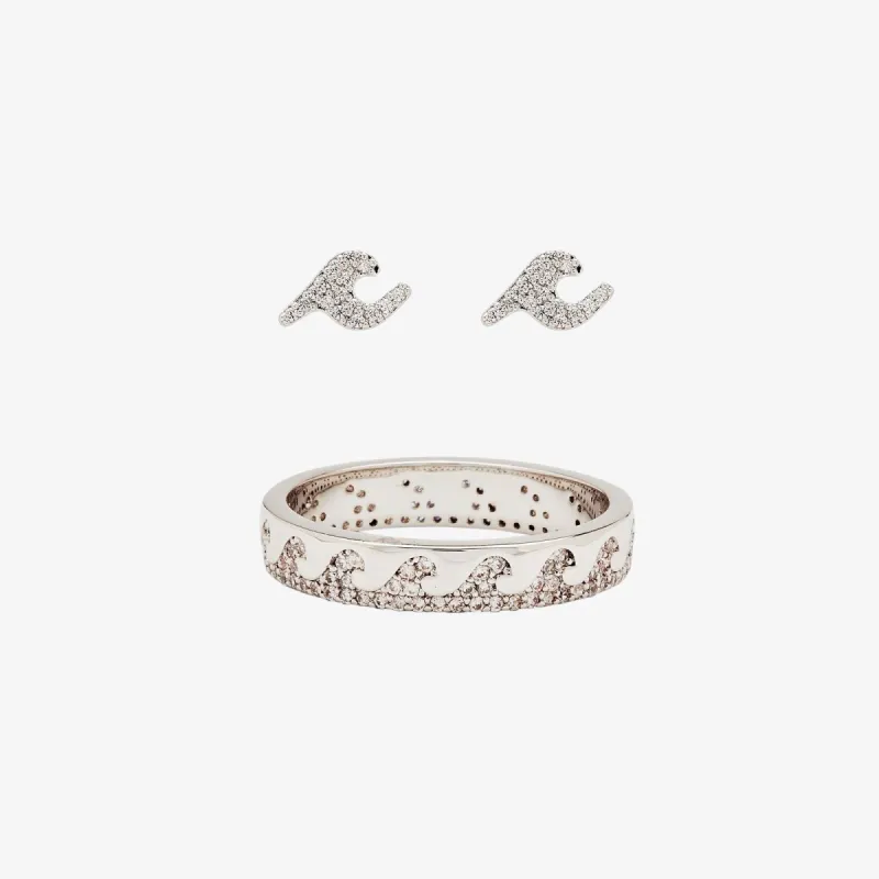 Crystal Wave Earring & Ring Set sold by Pura Vida