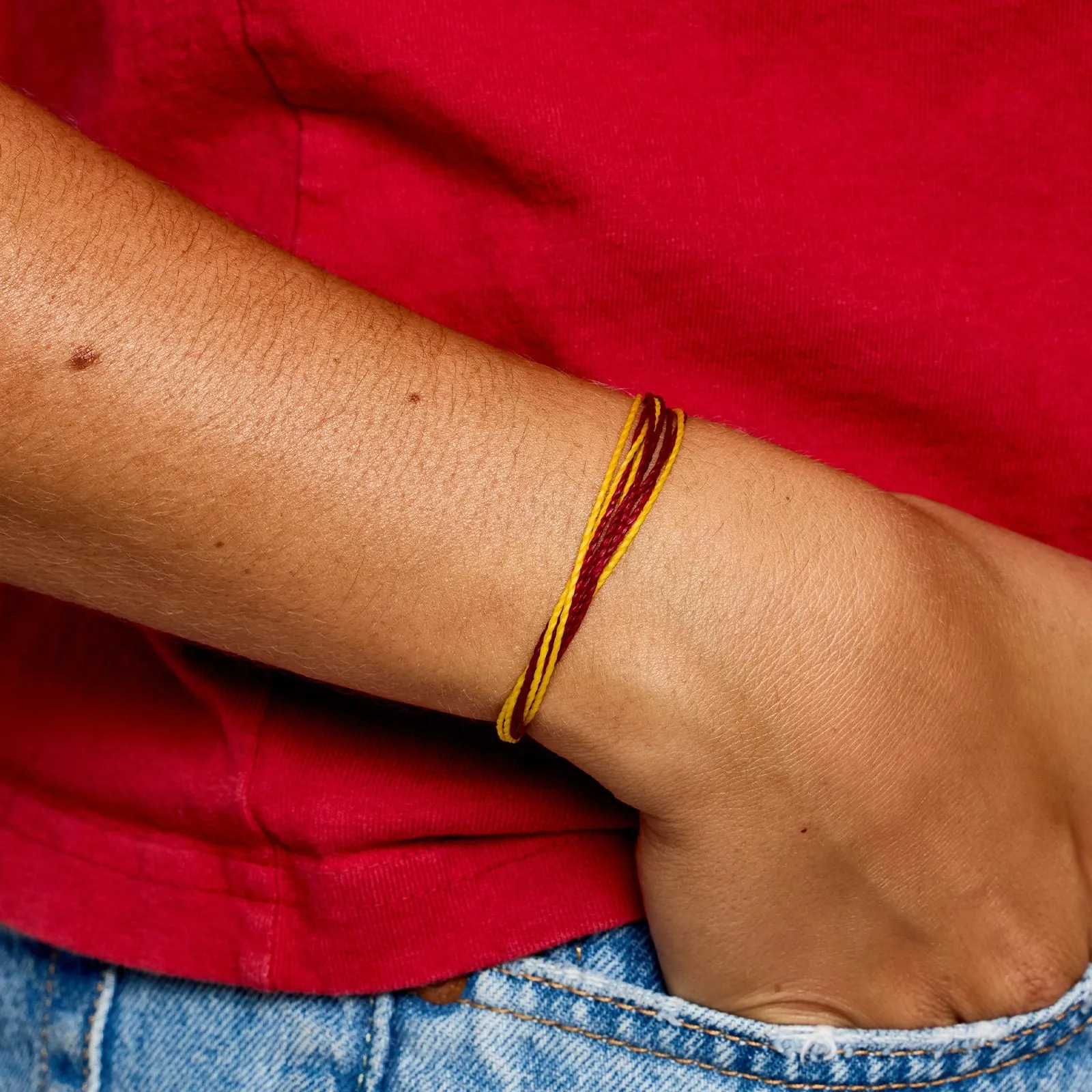 Maroon & Yellow Bracelet sold by Pura Vida product image thumbnail 4