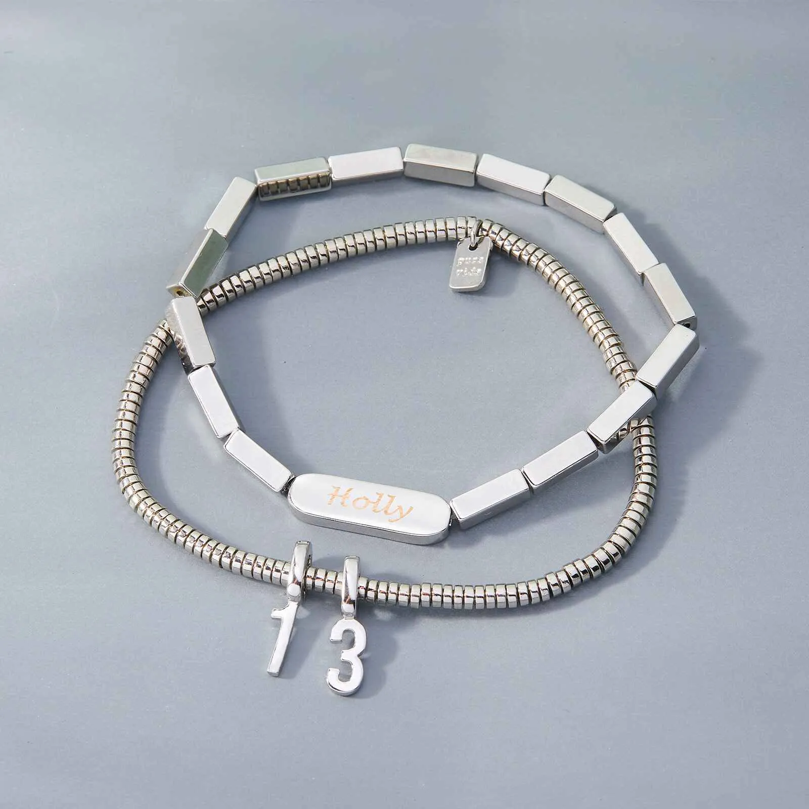 Engravable Rectangle Bead Stretch Bracelet sold by Pura Vida product image thumbnail 5
