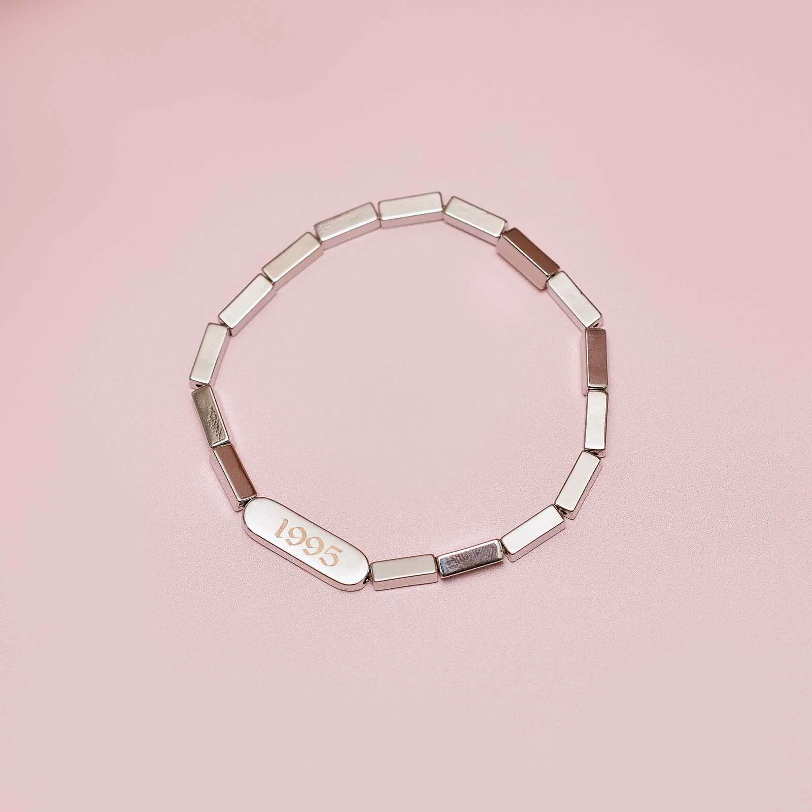 Engravable Rectangle Bead Stretch Bracelet sold by Pura Vida product image thumbnail 3