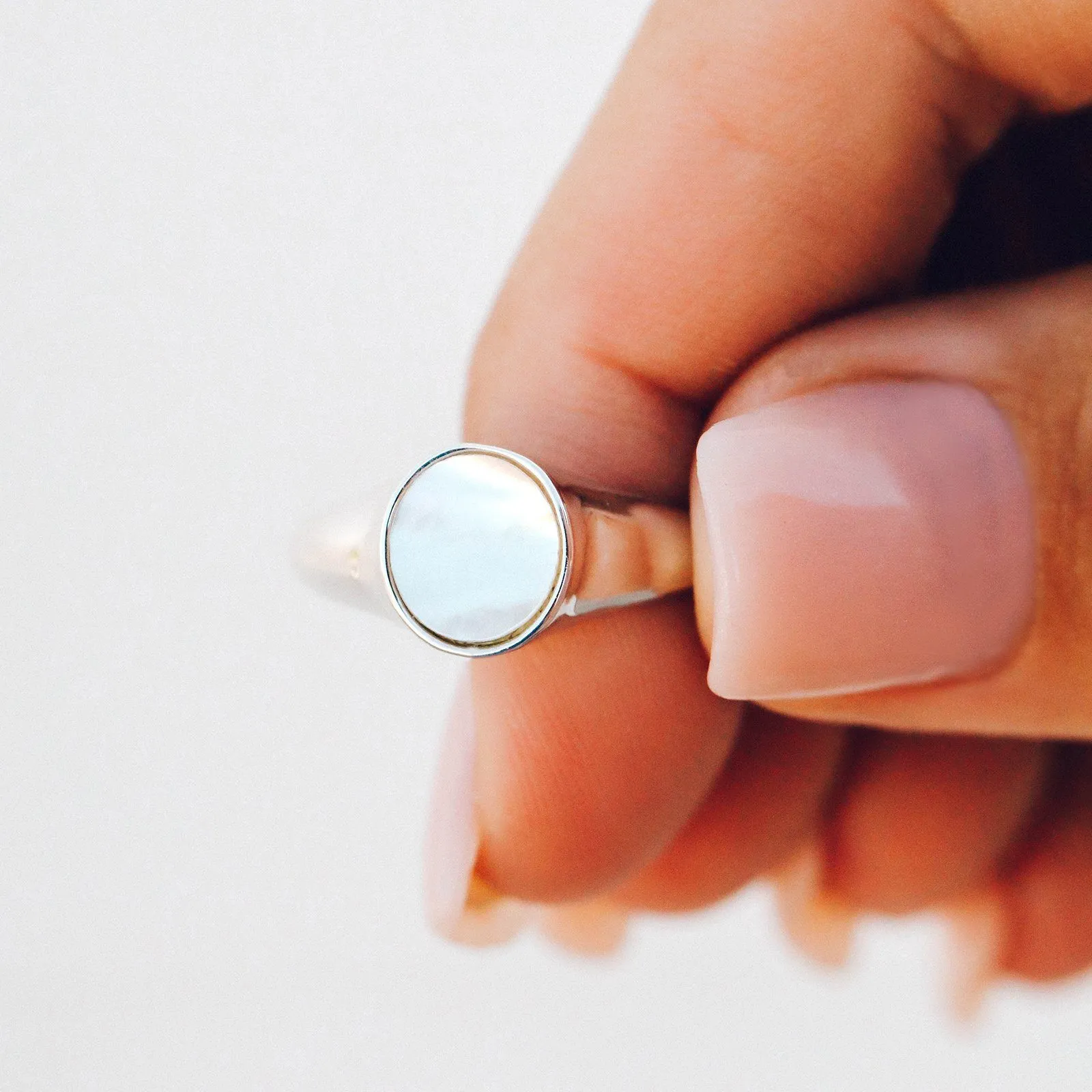 Mother of Pearl Signet Ring sold by Pura Vida product image thumbnail 5