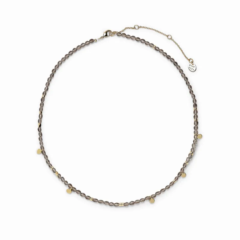 Smokey Quartz Beaded Choker made by Pura Vida