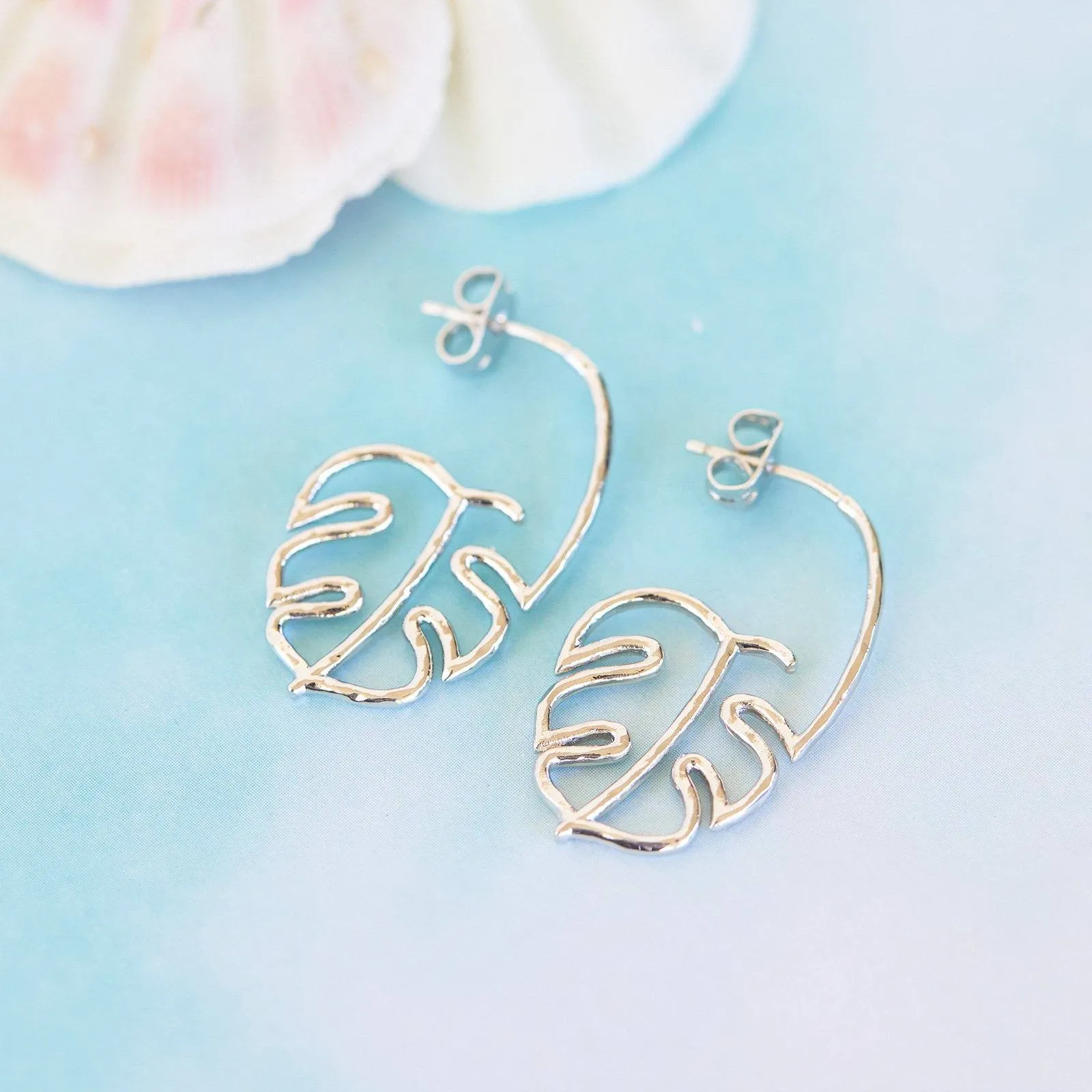 Palm Leaf Hoop Earrings sold by Pura Vida product image thumbnail 4
