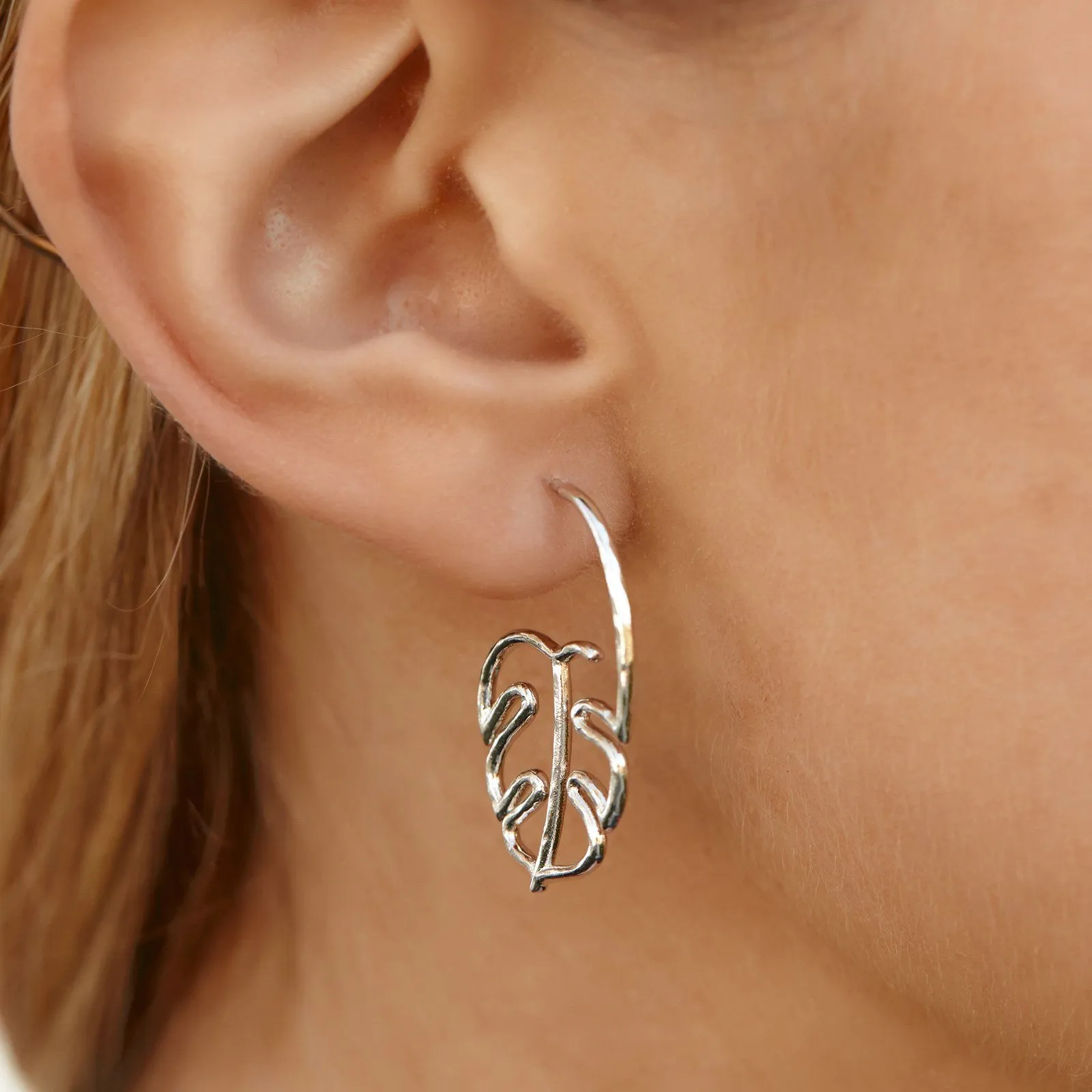 Palm Leaf Hoop Earrings sold by Pura Vida product image thumbnail 3