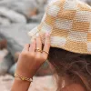 Happy Face Gold Bead Stretch Bracelet sold by Pura Vida