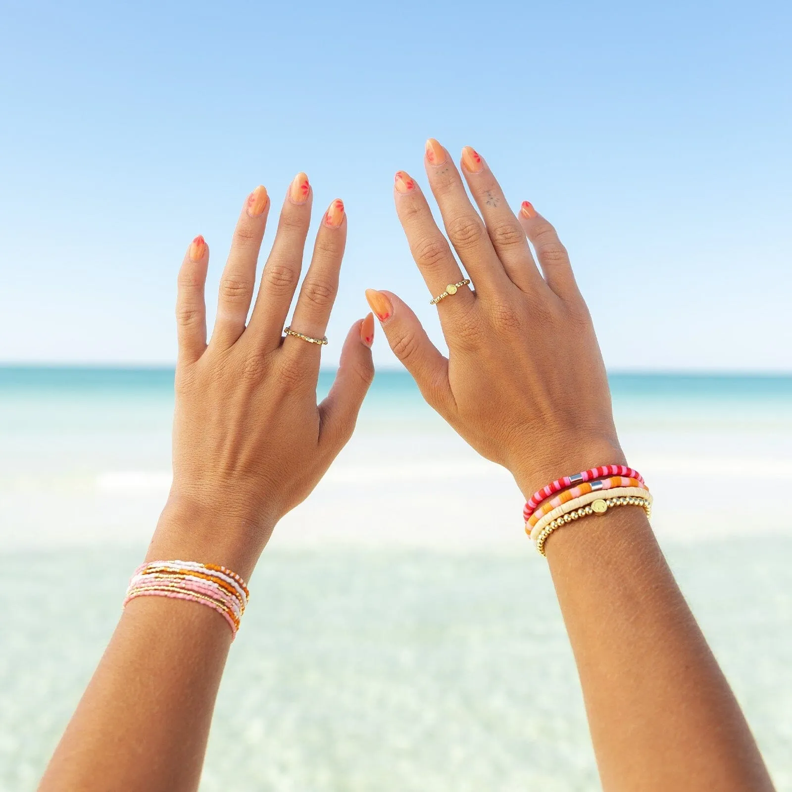 Happy Face Gold Bead Stretch Bracelet sold by Pura Vida product image thumbnail 5