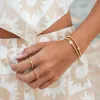 Happy Face Gold Bead Stretch Bracelet sold by Pura Vida