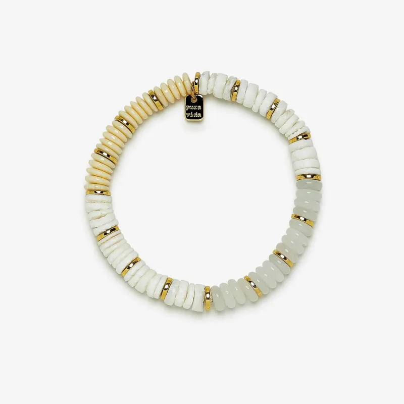 Carmel Mixed Bead Stretch Bracelet sold by Pura Vida