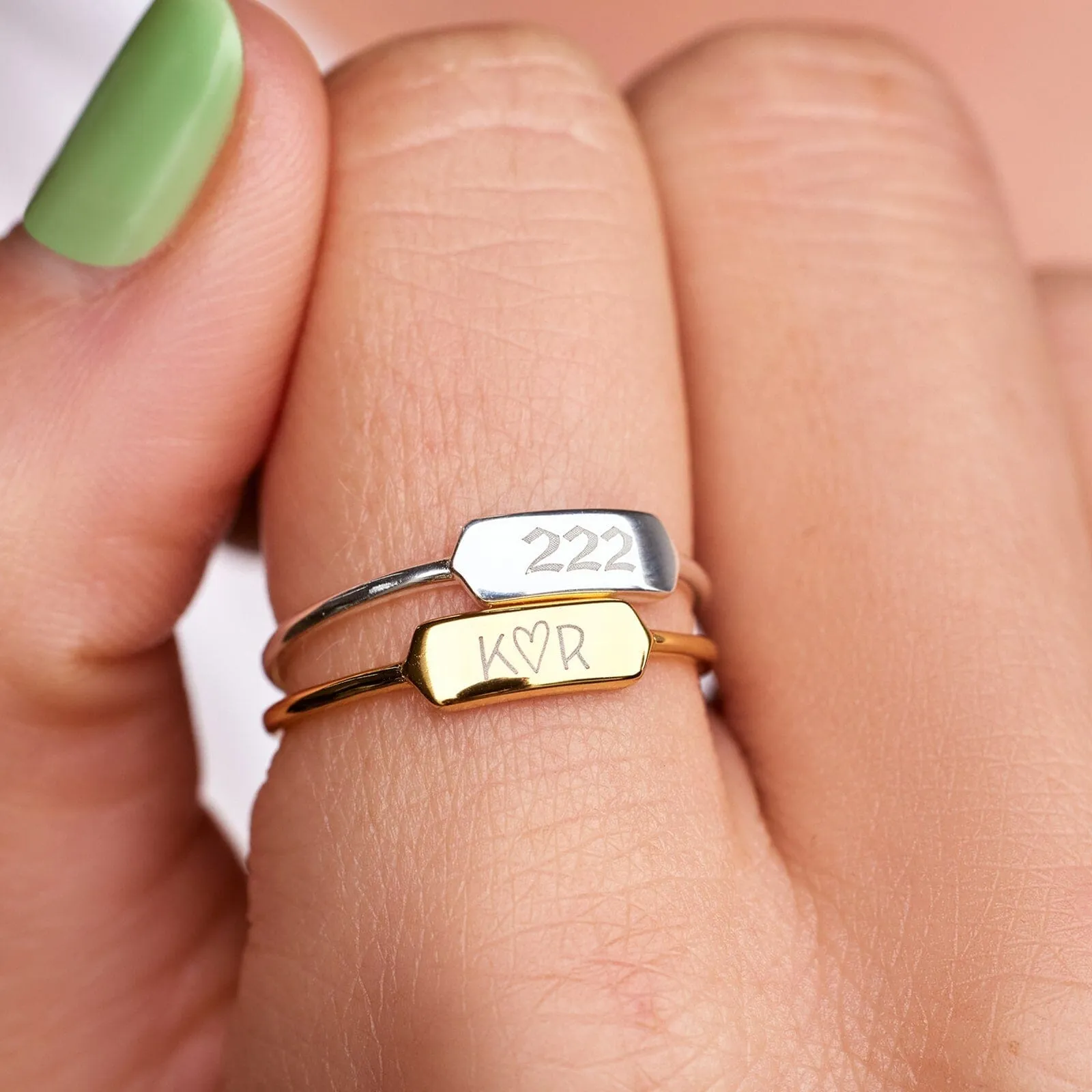 Demi-Fine Engravable Bar Ring sold by Pura Vida product image thumbnail 3