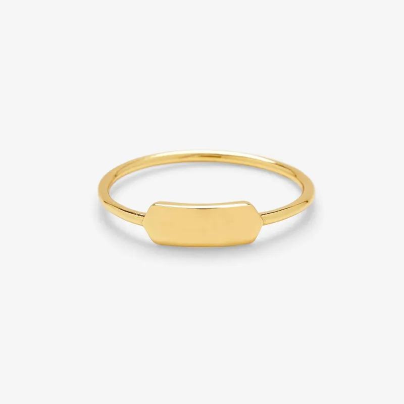 Demi-Fine Engravable Bar Ring sold by Pura Vida