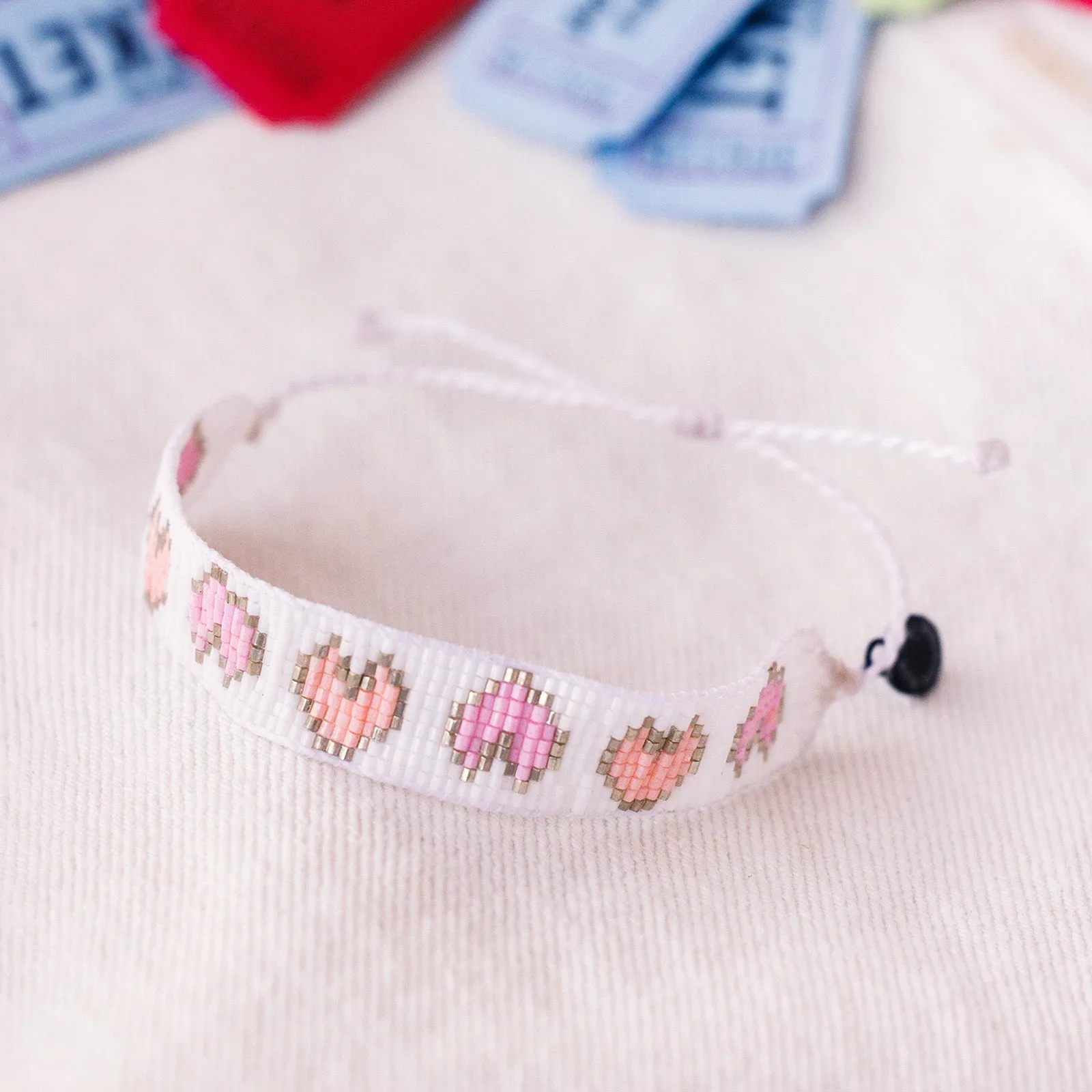 Woven Seed Bead Heart Bracelet sold by Pura Vida product image thumbnail 4