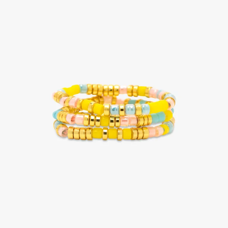 Sunset Beach Stretch Ring Set of 3 sold by Pura Vida