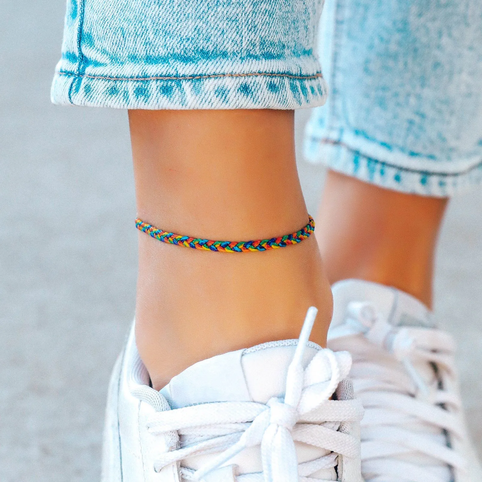 Pride Mini Braided Anklet sold by Pura Vida