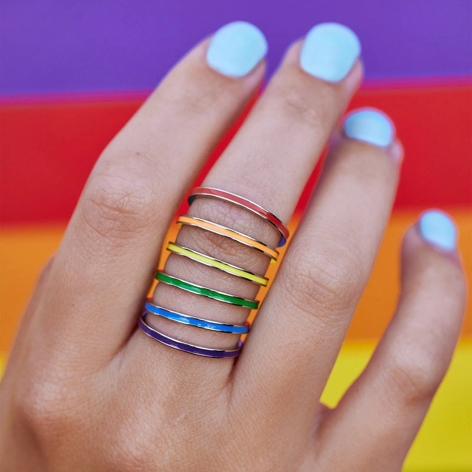 Rainbow Ring Stack sold by Pura Vida product image thumbnail 3