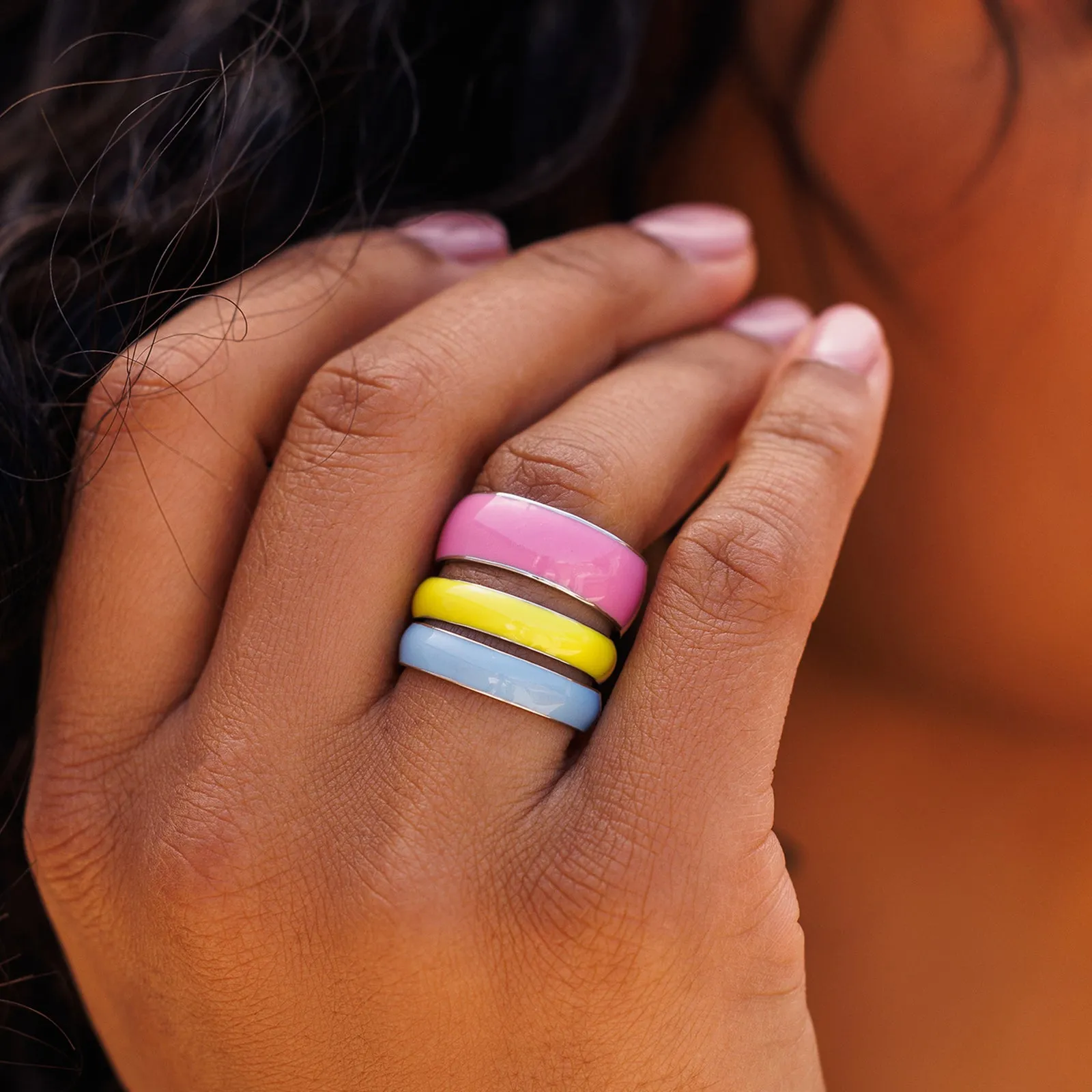 Wonderland Enamel Ring Stack sold by Pura Vida product image thumbnail 2