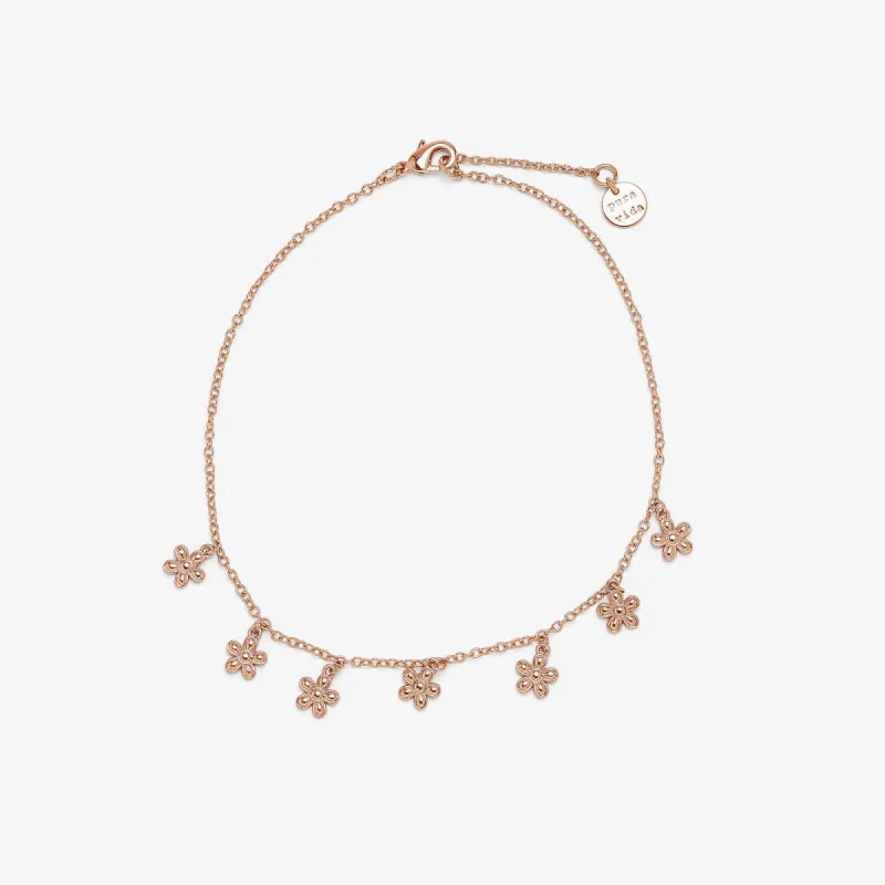 Rose Gold Bitty Daisies Anklet sold by Pura Vida