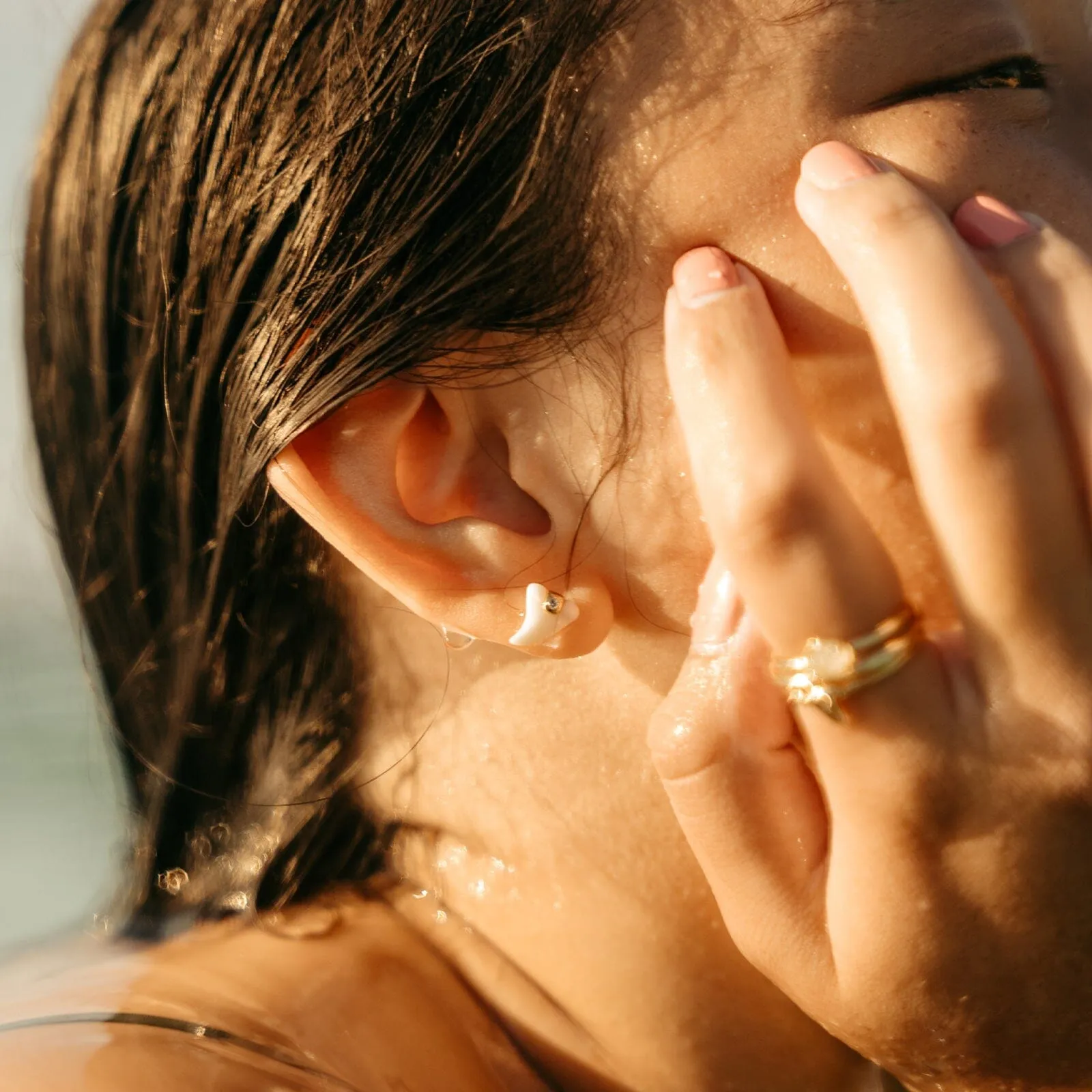 White Shark Tooth Stud Earrings sold by Pura Vida product image thumbnail 3