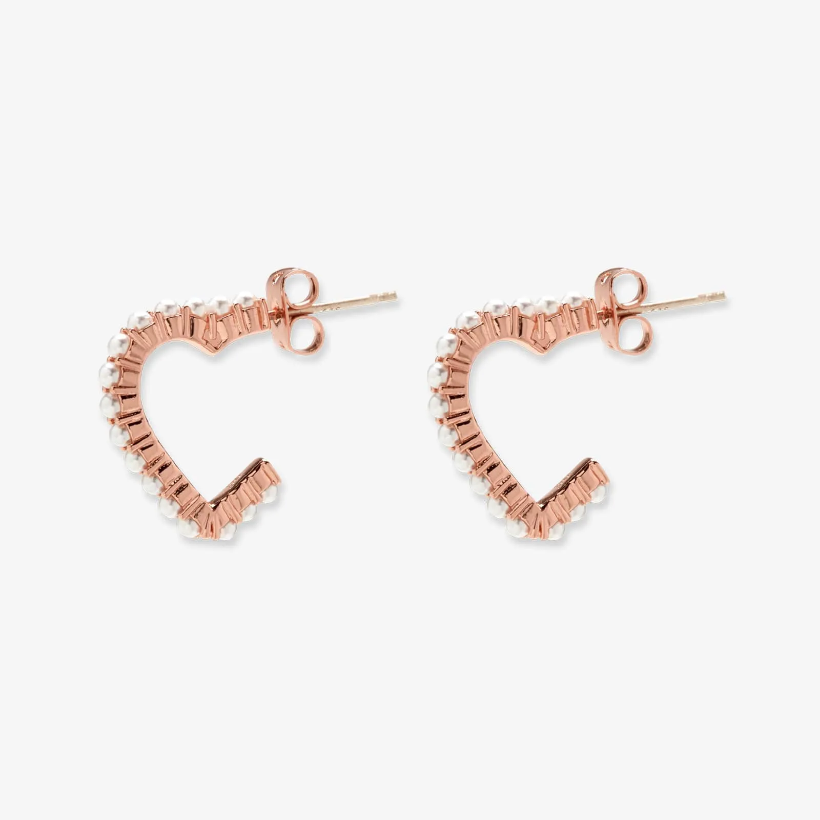 Pavé Pearl Heart Hoop Earrings sold by Pura Vida
