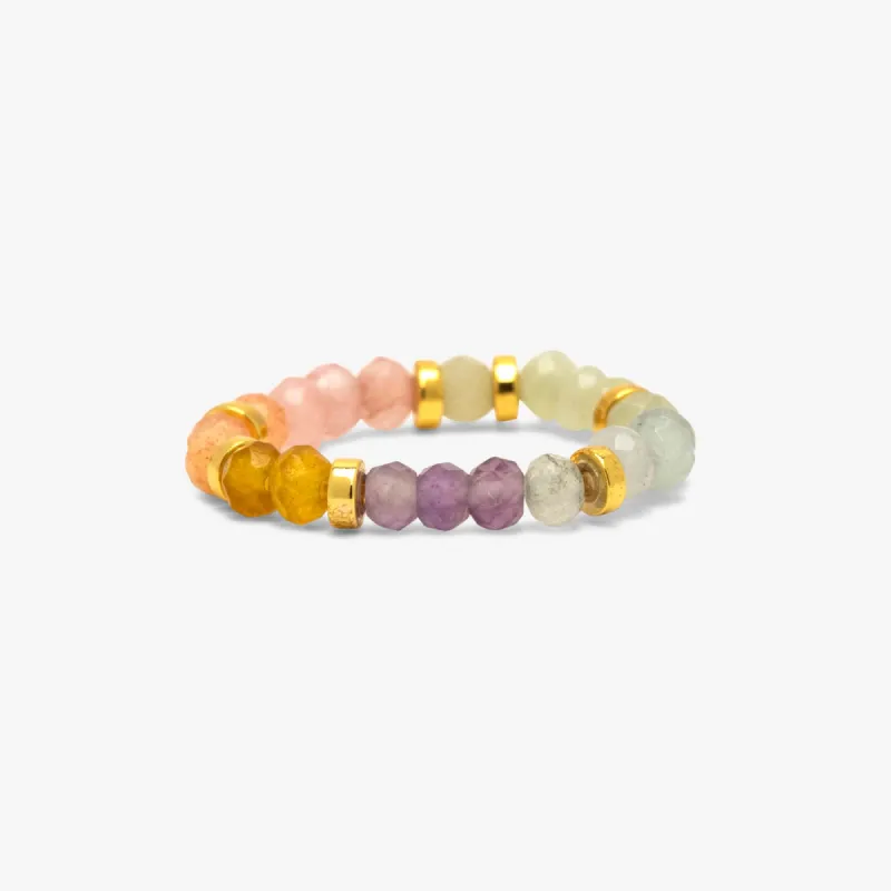 Ombre Rainbow Bead Stretch Ring sold by Pura Vida