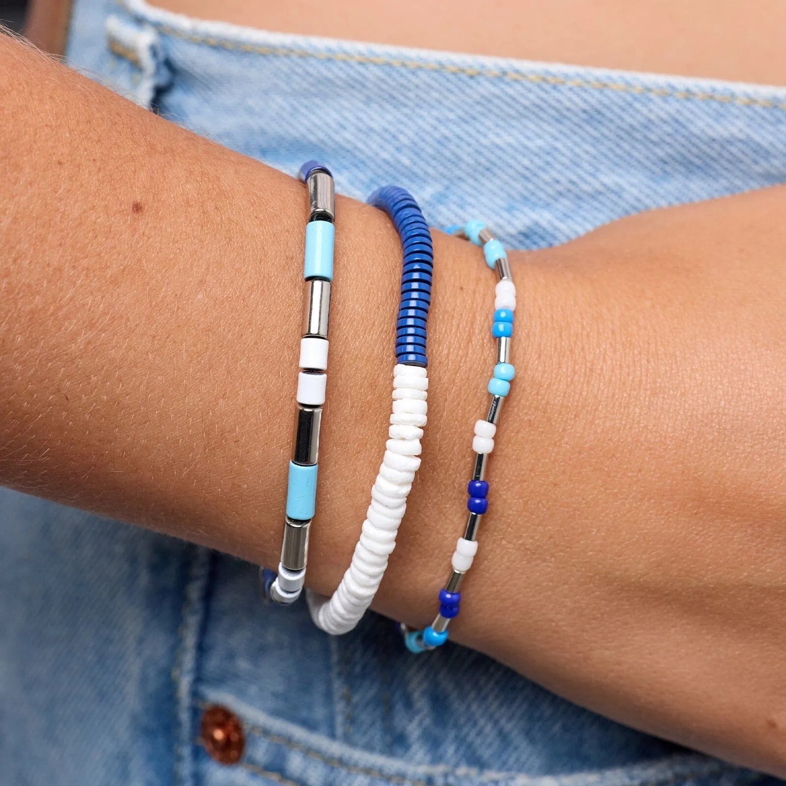 Shark Week Bead Stretch Bracelet Set of 3 sold by Pura Vida product image thumbnail 2