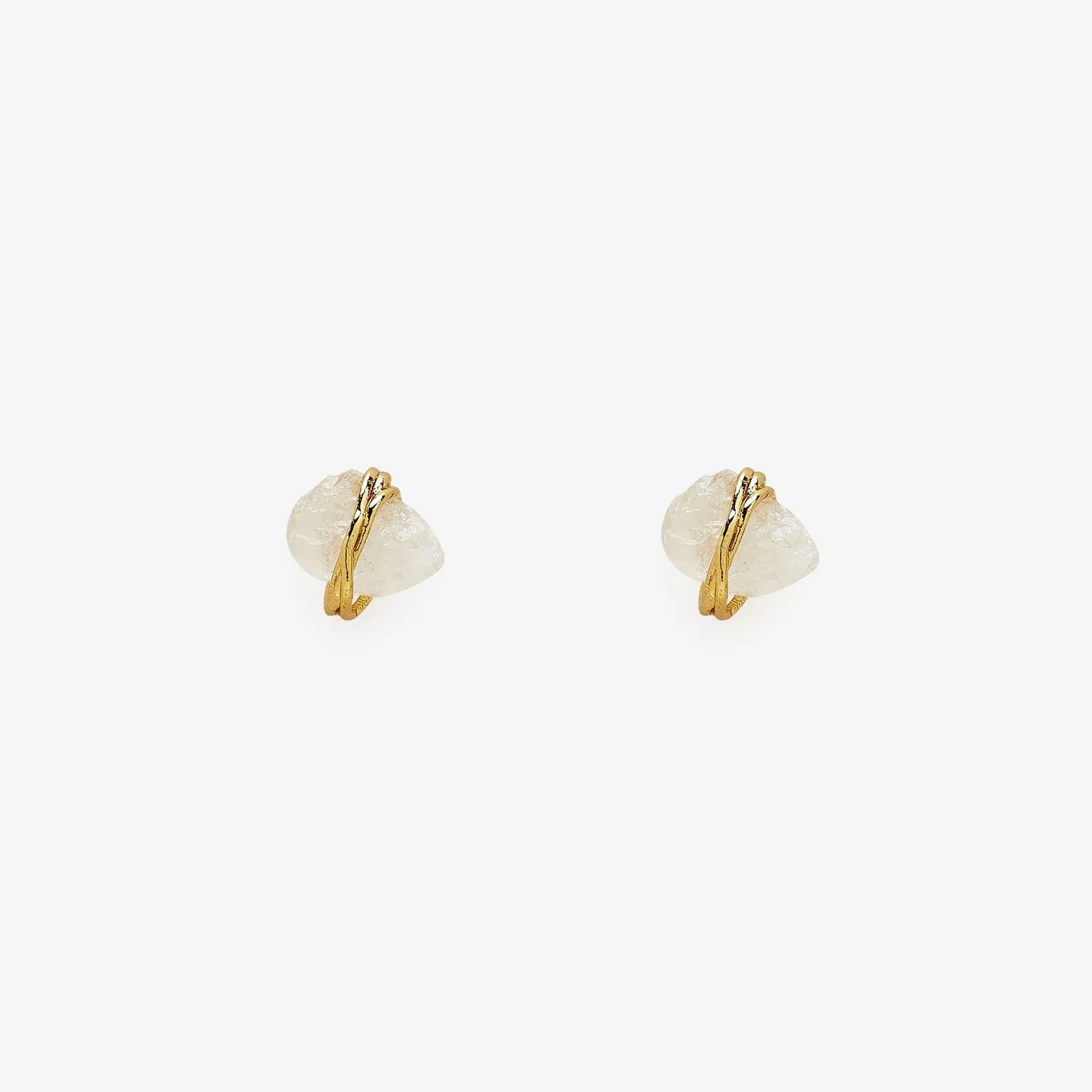 Raw Clear Quartz Stud Earrings sold by Pura Vida
