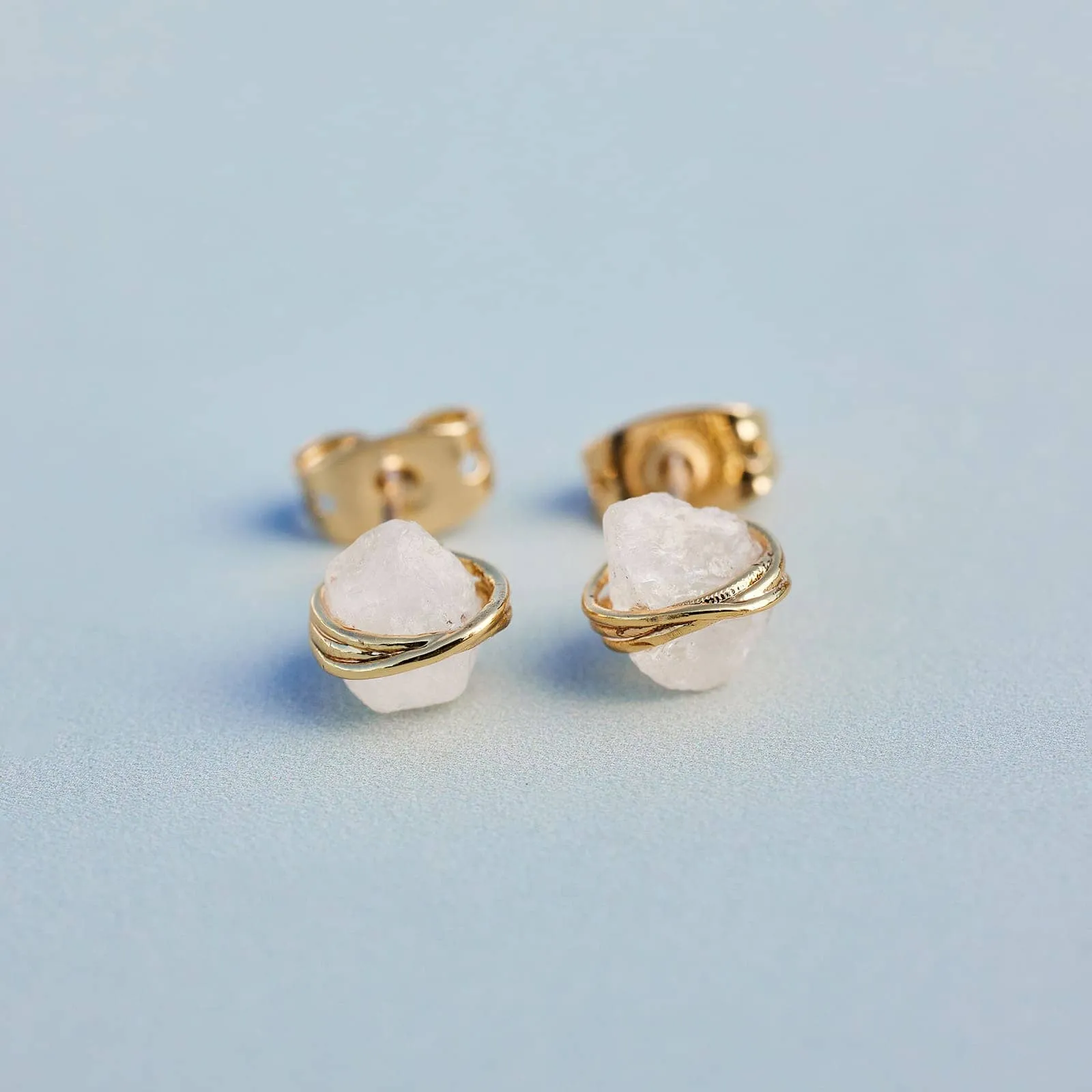Raw Clear Quartz Stud Earrings sold by Pura Vida product image thumbnail 2
