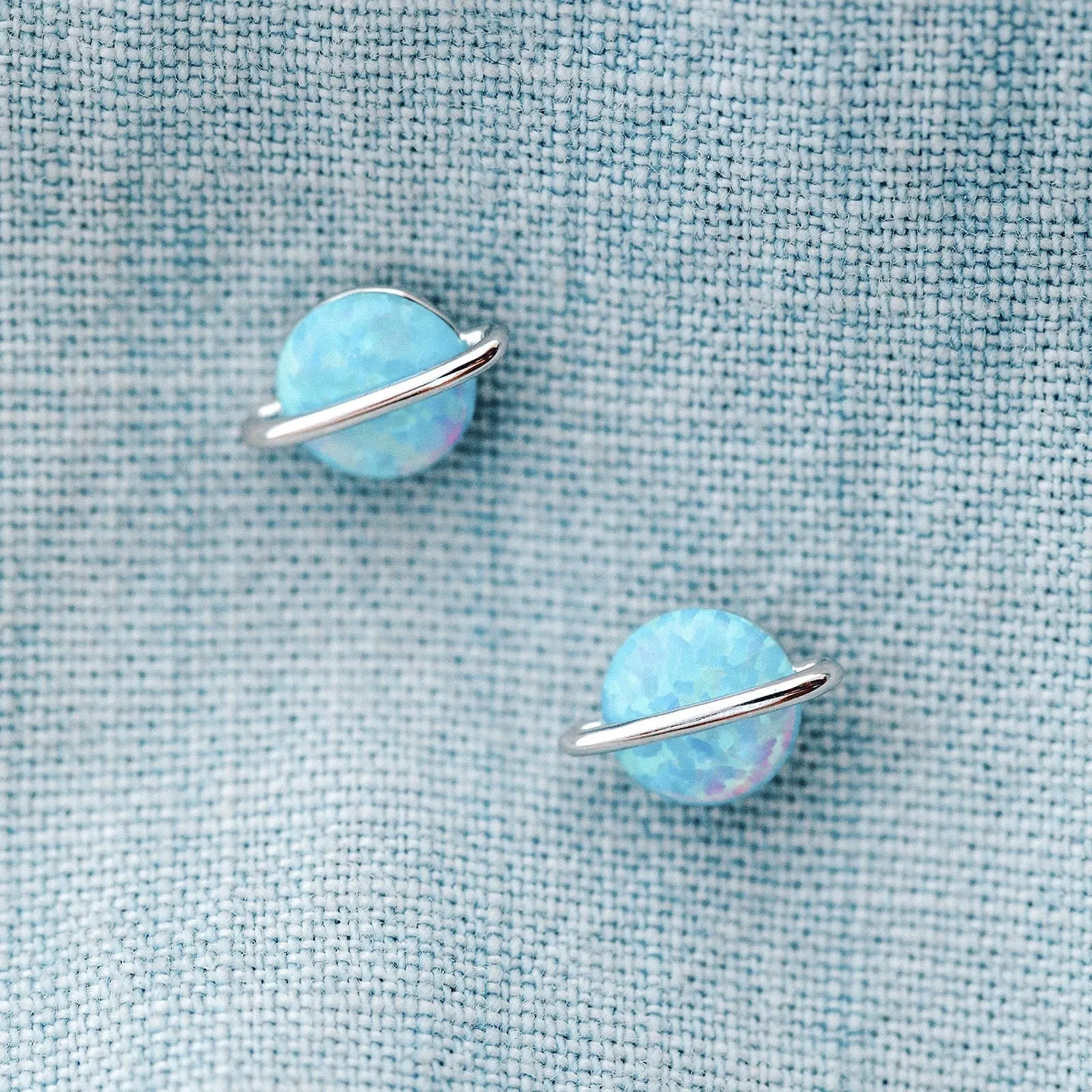 Opal Saturn Stud Earrings sold by Pura Vida product image thumbnail 3