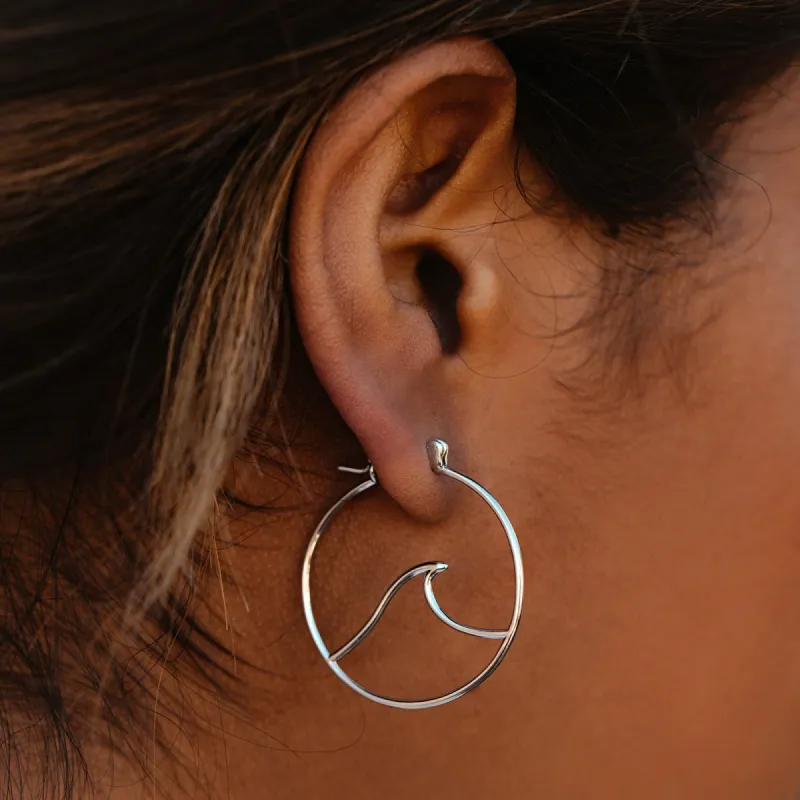 Large Wave Hoop Earrings sold by Pura Vida