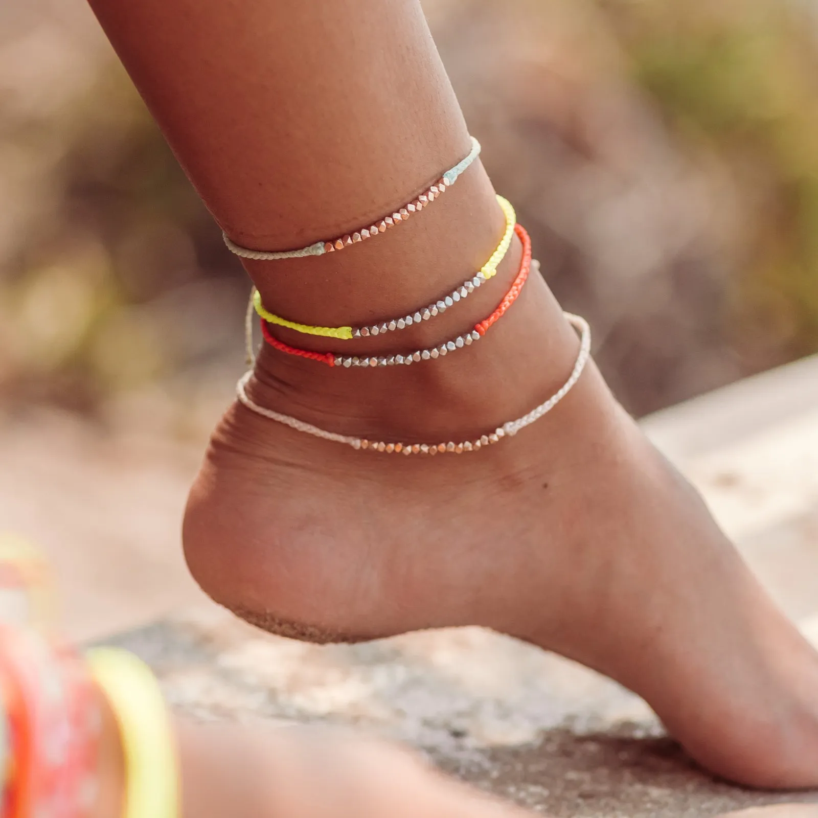Faceted Metal Bead Anklet sold by Pura Vida product image thumbnail 3