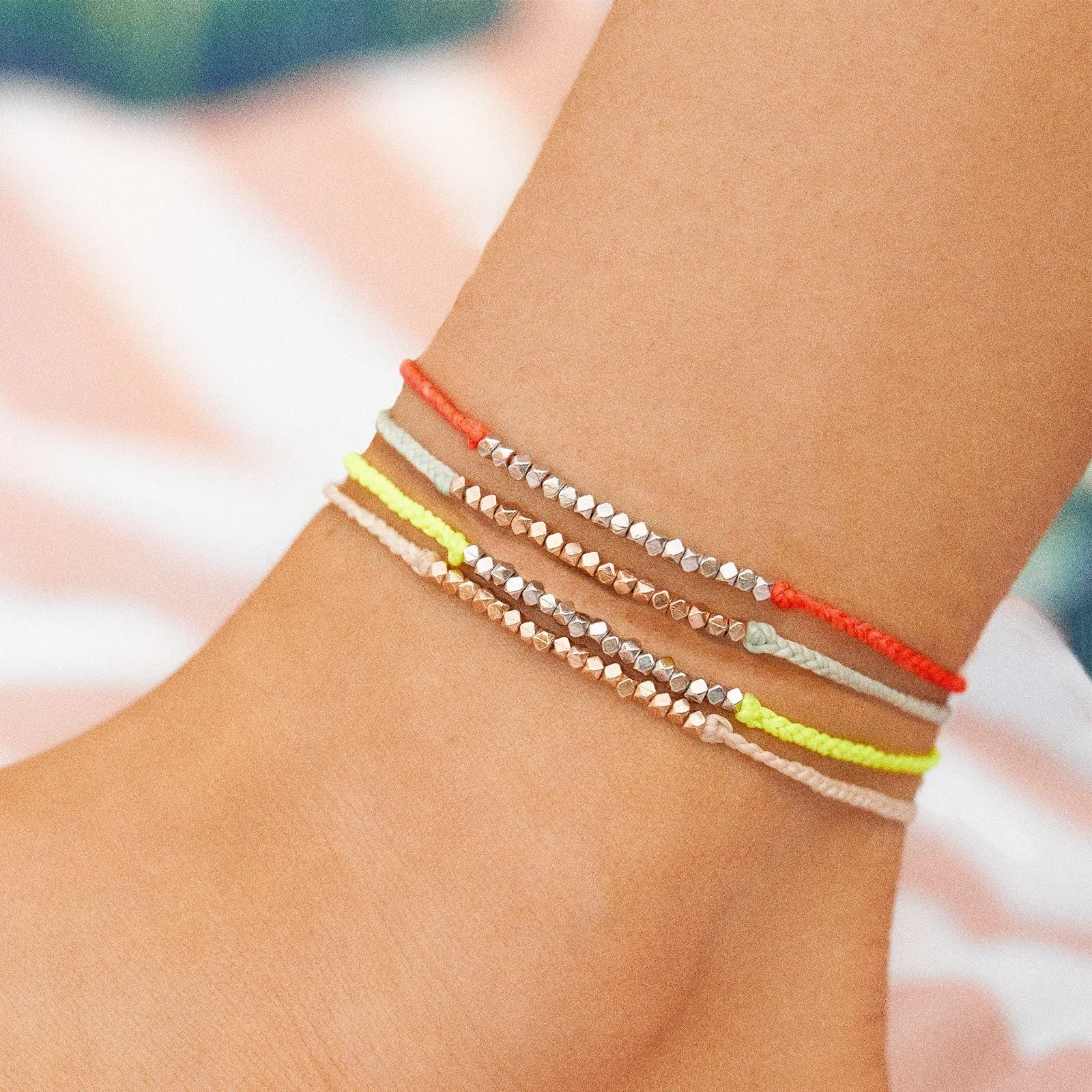 Faceted Metal Bead Anklet sold by Pura Vida product image thumbnail 4