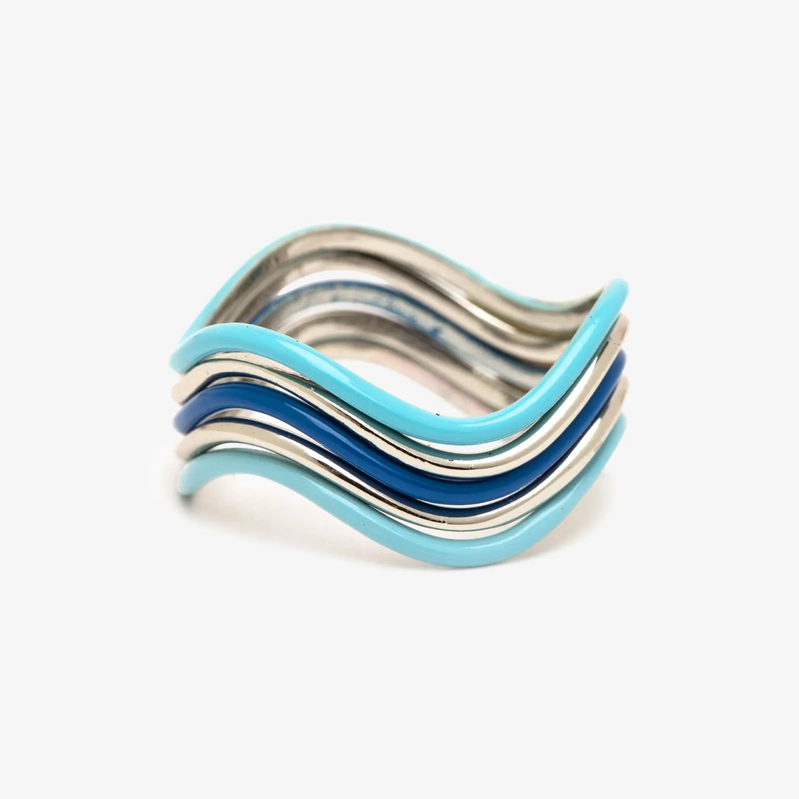 Wavy Enamel Ring Stack sold by Pura Vida