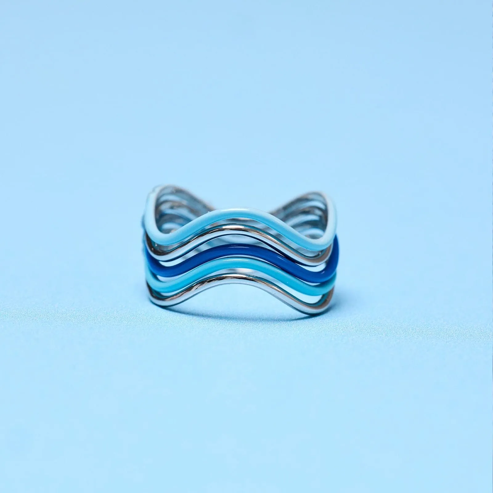 Wavy Enamel Ring Stack sold by Pura Vida product image thumbnail 4